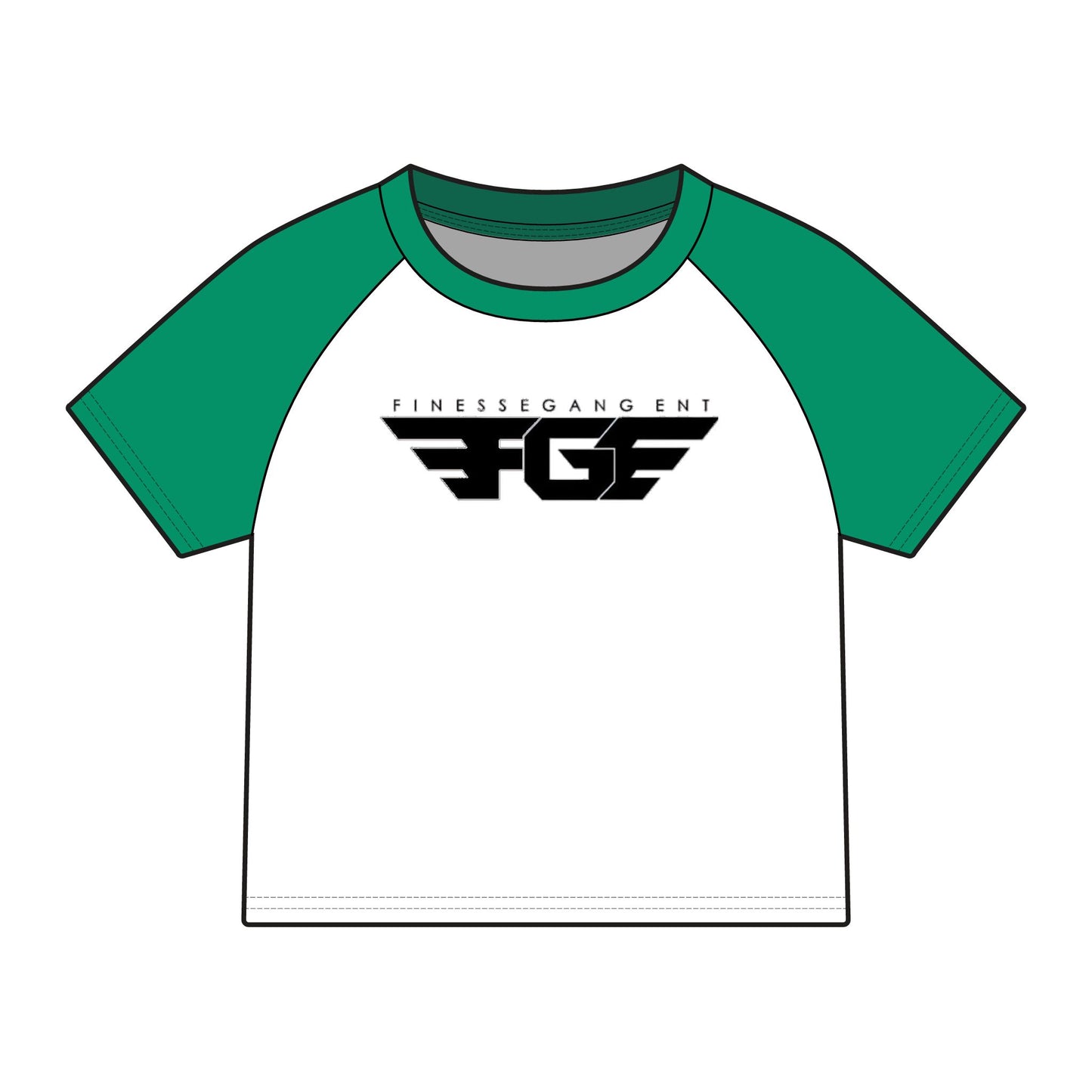 Finesse Gang Raglan Baby Tee — Women's Micro Rib Athletic Logo Tee