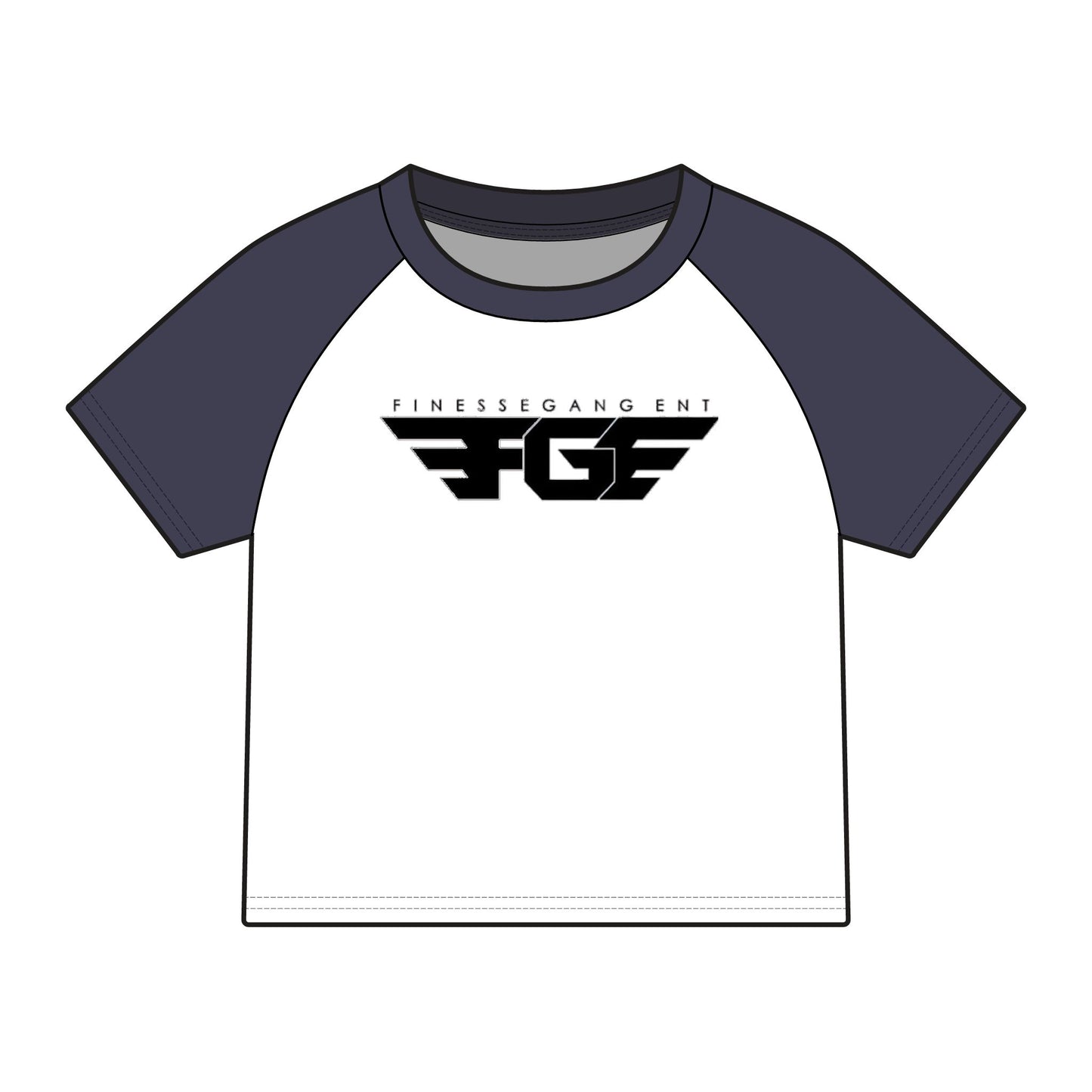 Finesse Gang Raglan Baby Tee — Women's Micro Rib Athletic Logo Tee