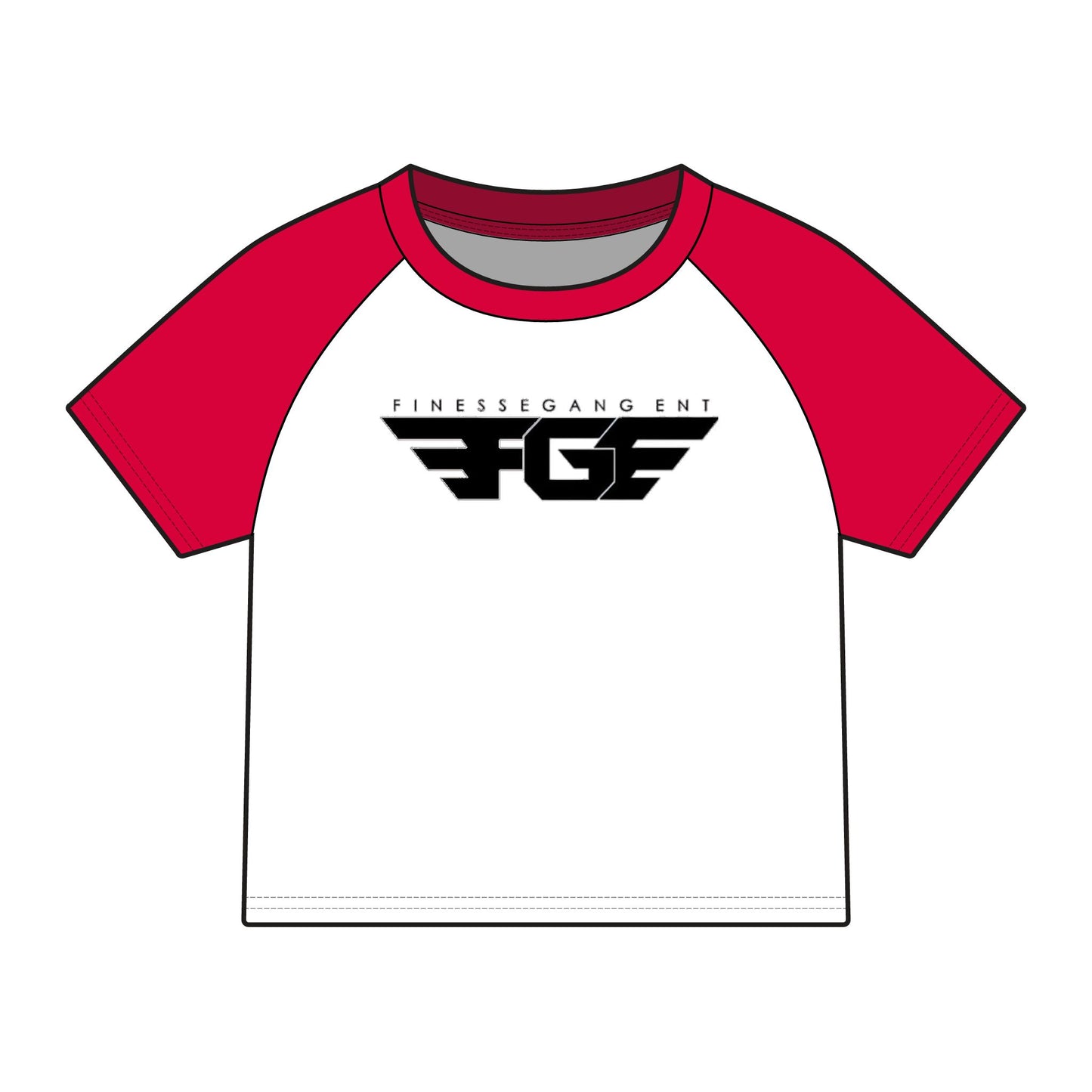 Finesse Gang Raglan Baby Tee — Women's Micro Rib Athletic Logo Tee