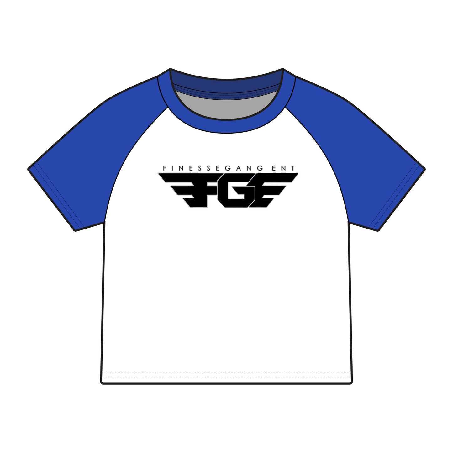 Finesse Gang Raglan Baby Tee — Women's Micro Rib Athletic Logo Tee