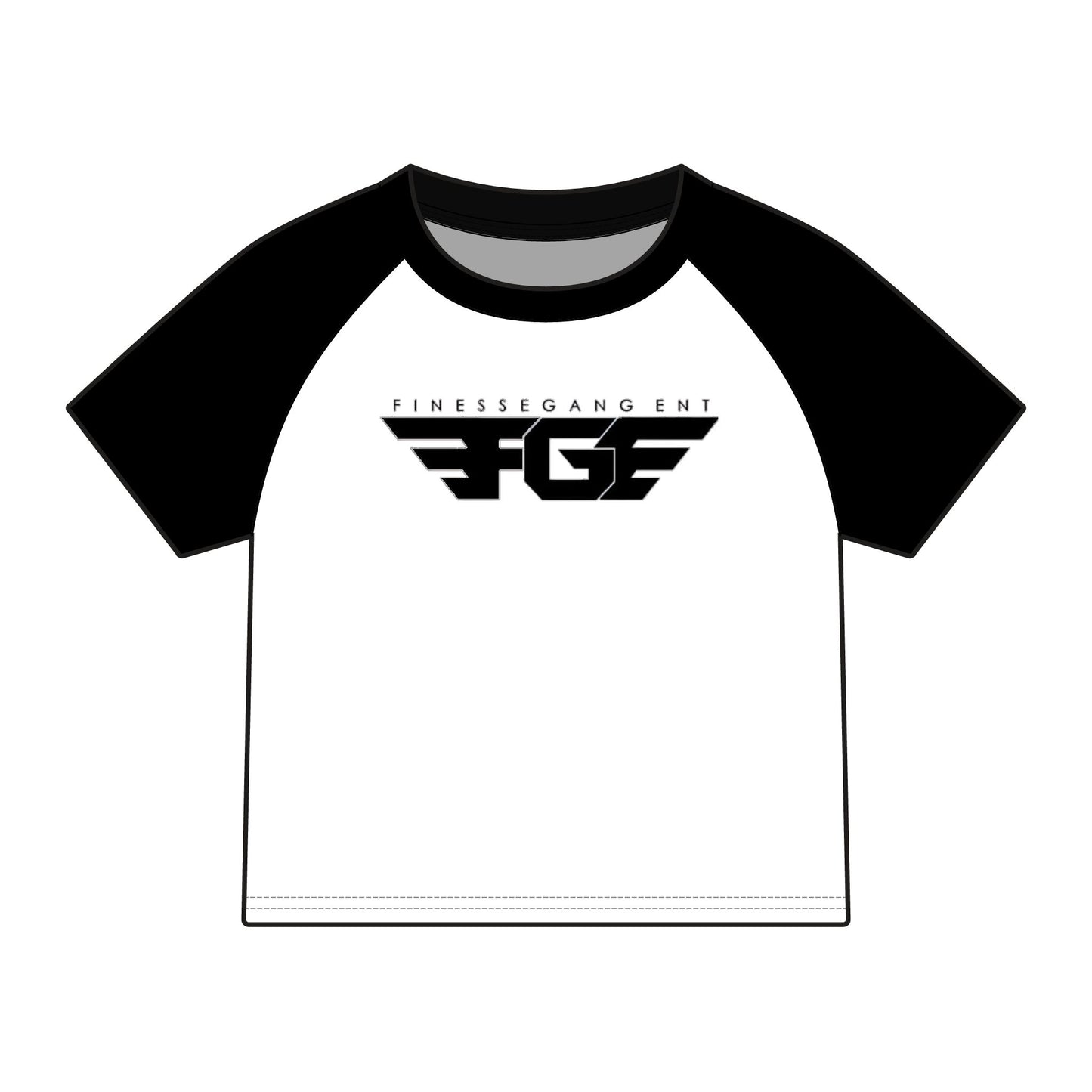 Finesse Gang Raglan Baby Tee — Women's Micro Rib Athletic Logo Tee