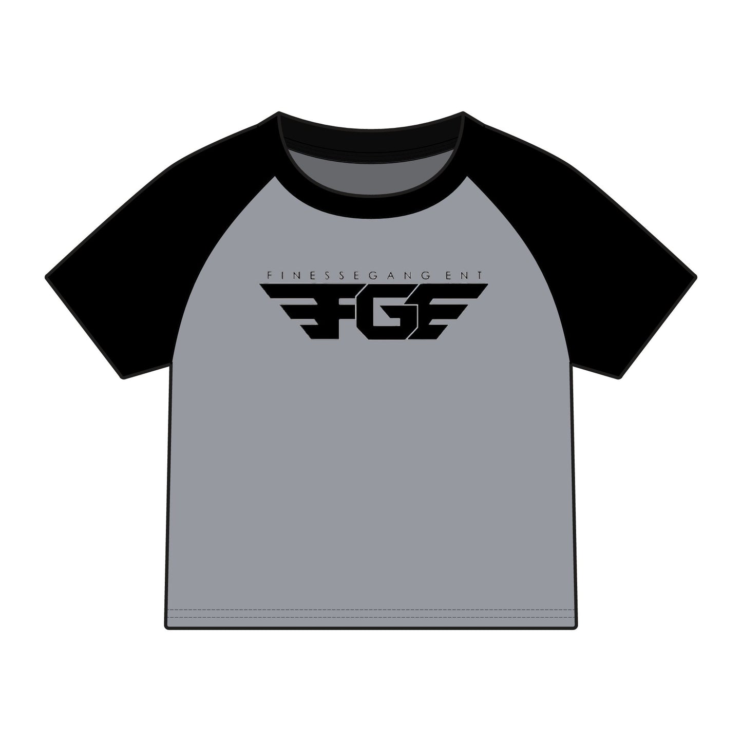 Finesse Gang Raglan Baby Tee — Women's Micro Rib Athletic Logo Tee