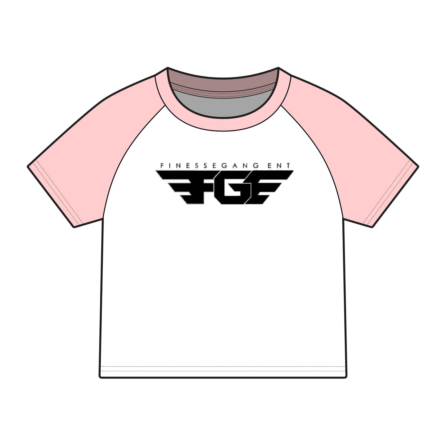 Finesse Gang Raglan Baby Tee — Women's Micro Rib Athletic Logo Tee