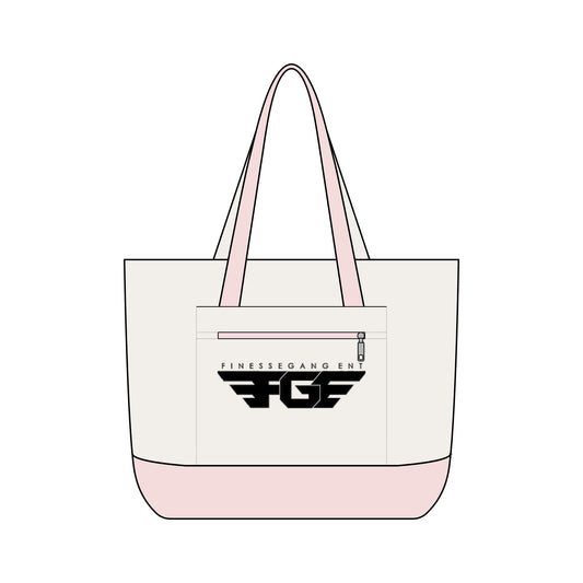 FGE Canvas Tote Bag — Finesse Gang FGF Logo Zippered Beach & Everyday Carry