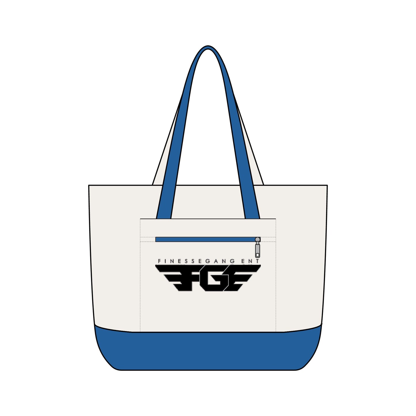 FGE Canvas Tote Bag — Finesse Gang FGF Logo Zippered Beach & Everyday Carry