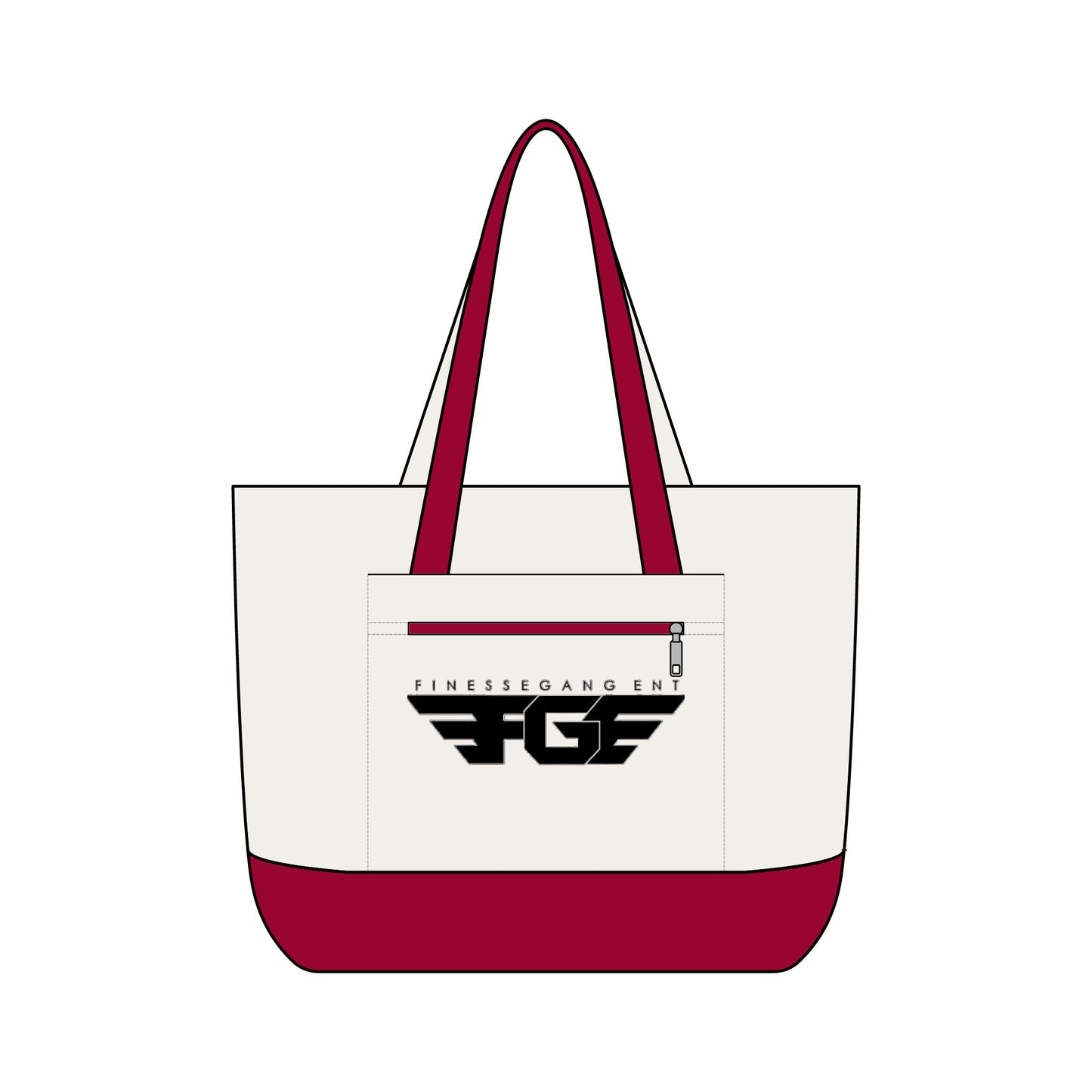 FGE Canvas Tote Bag — Finesse Gang FGF Logo Zippered Beach & Everyday Carry