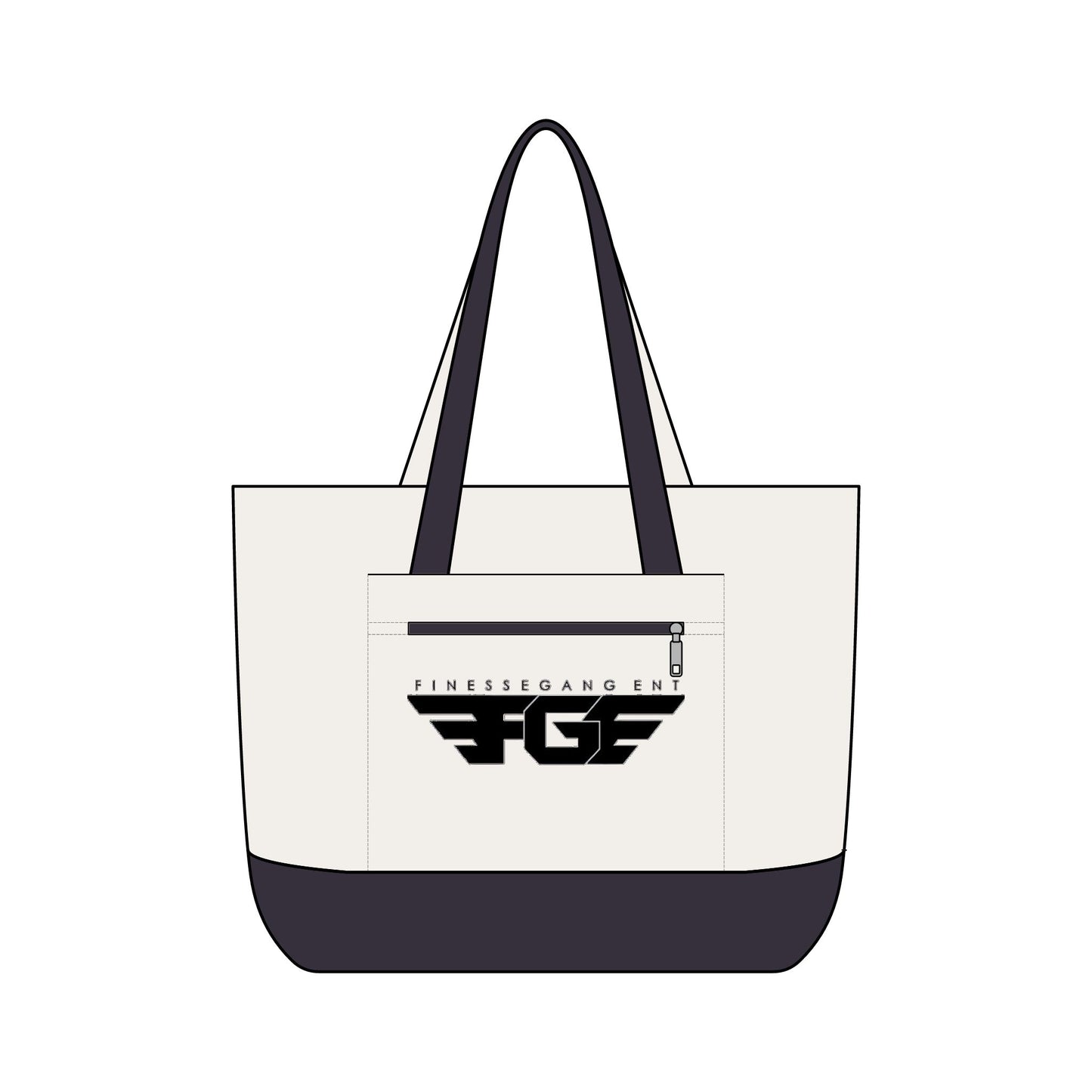 FGE Canvas Tote Bag — Finesse Gang FGF Logo Zippered Beach & Everyday Carry