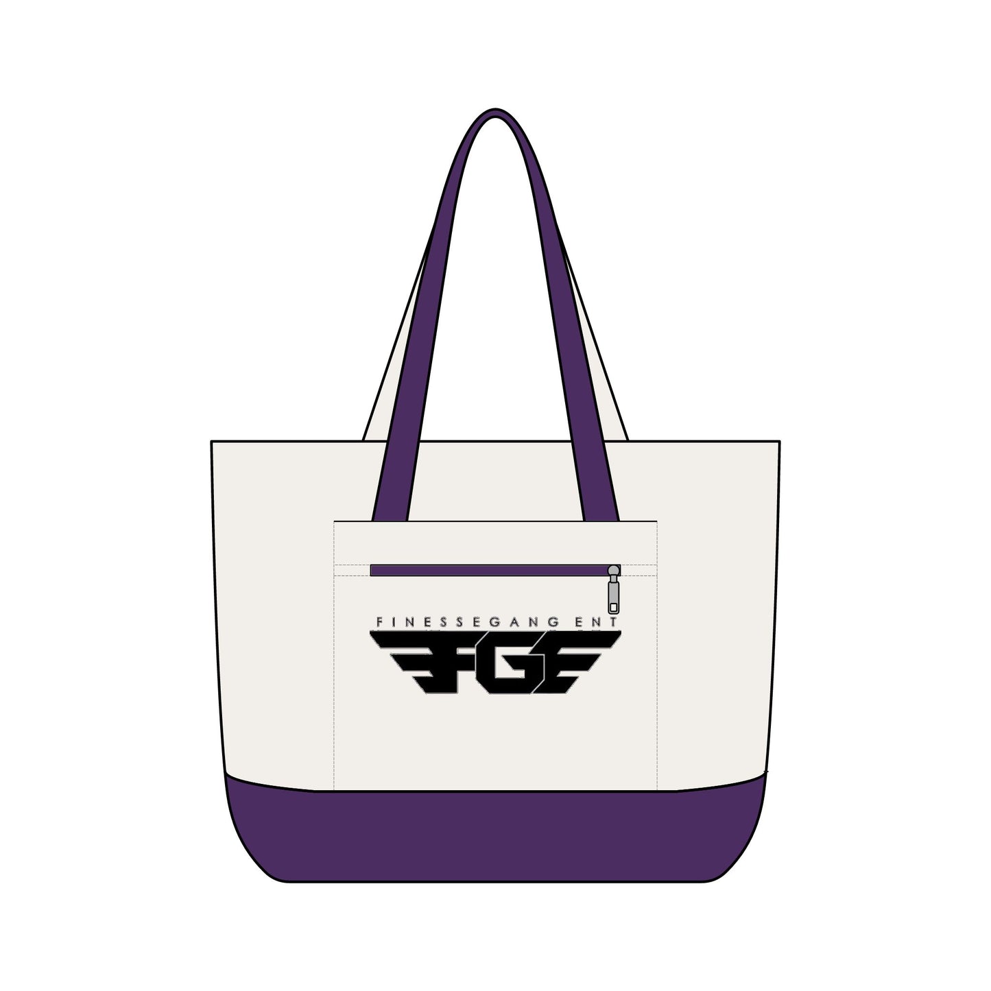 FGE Canvas Tote Bag — Finesse Gang FGF Logo Zippered Beach & Everyday Carry