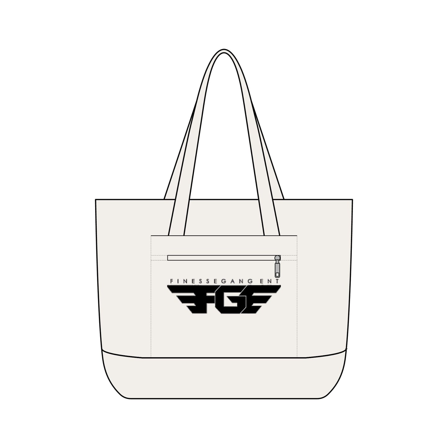 FGE Canvas Tote Bag — Finesse Gang FGF Logo Zippered Beach & Everyday Carry