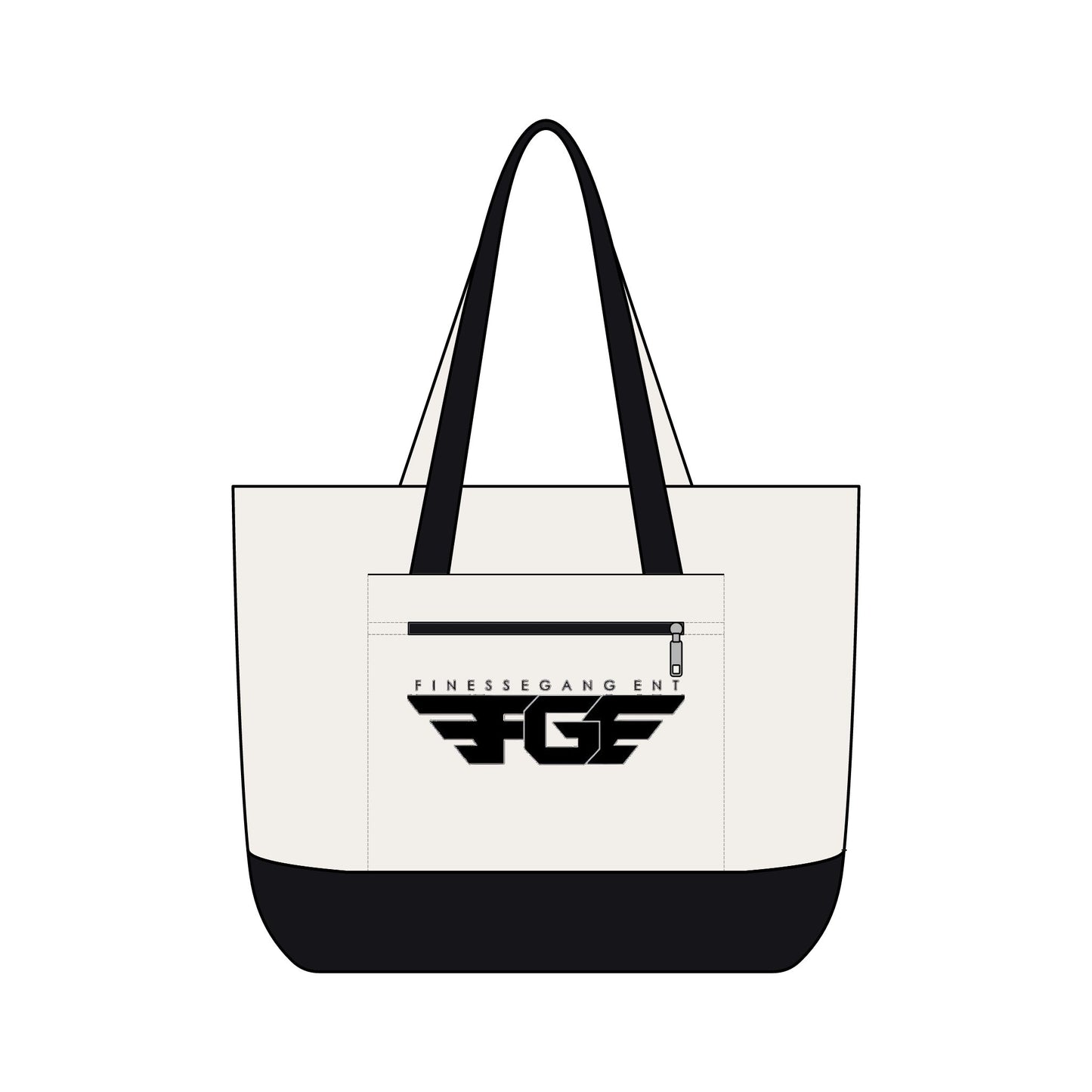 FGE Canvas Tote Bag — Finesse Gang FGF Logo Zippered Beach & Everyday Carry