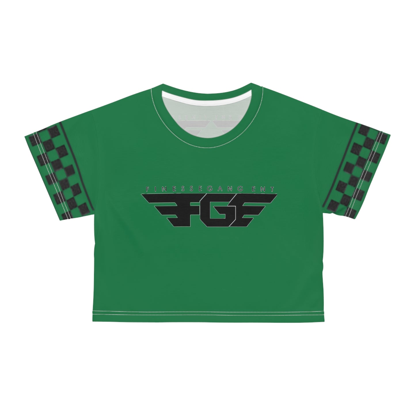 Green FGE Urban Style Graphic Crop Tee