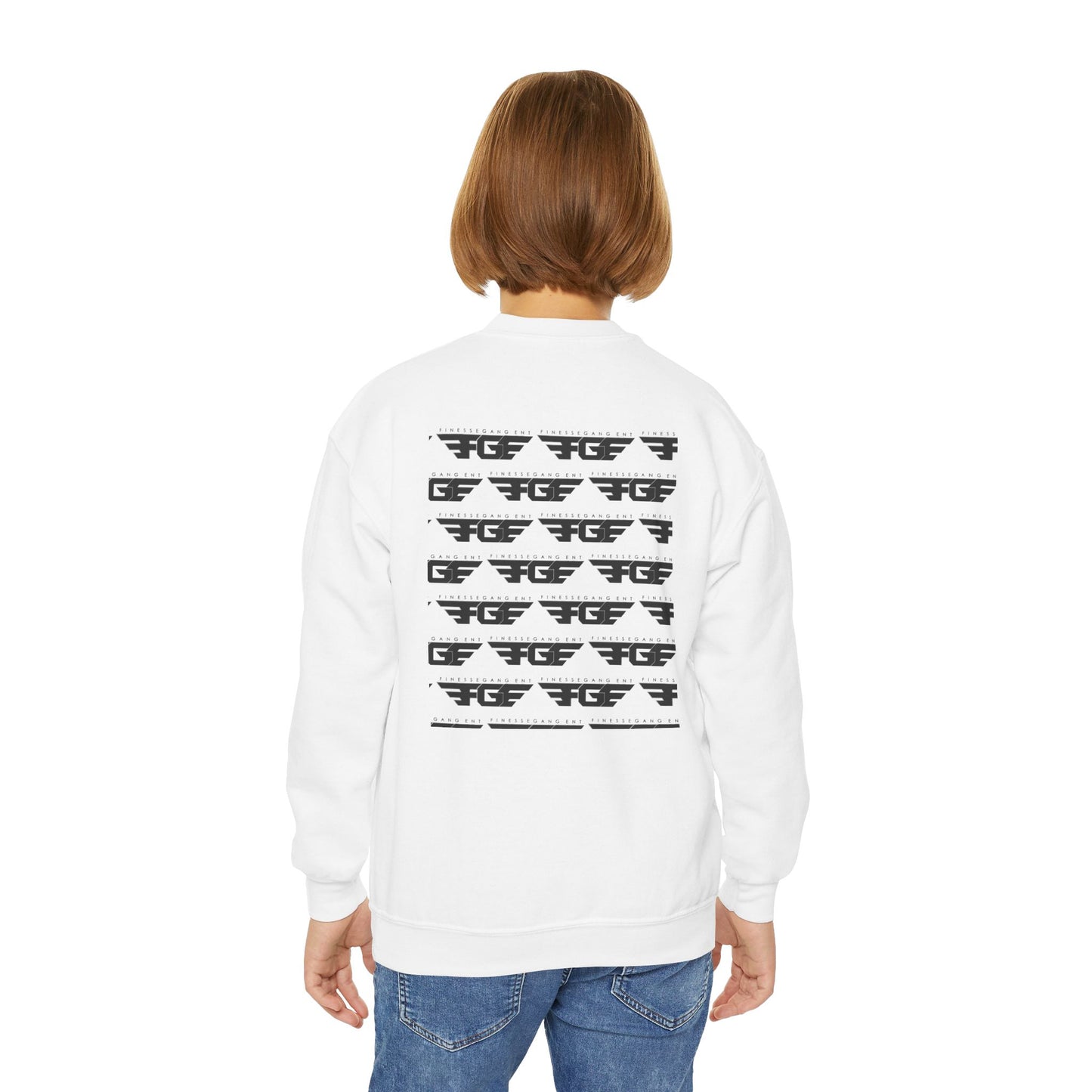 FGE Youth Crewneck Sweatshirt - Retro Flight Wing Logo Graphic