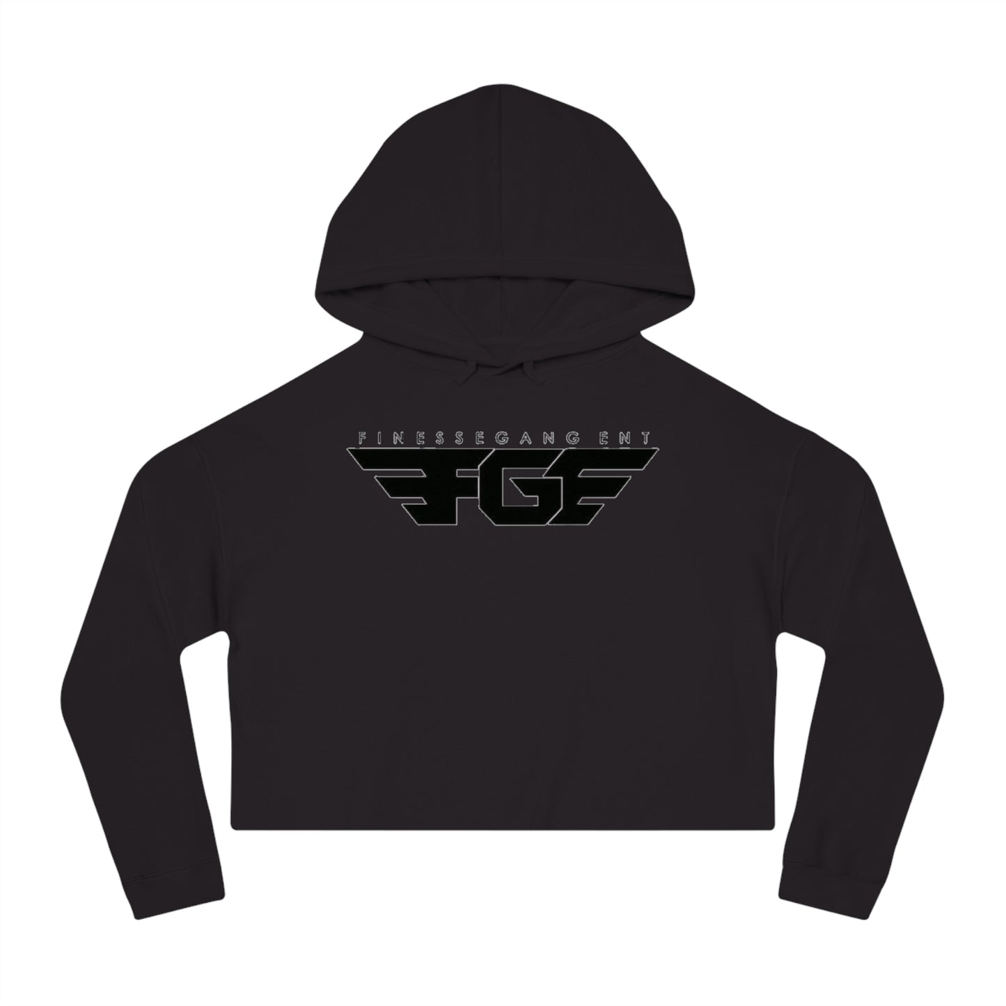 FGE Women’s Cropped Hoodie - Fitness Gang Black Logo Sweatshirt