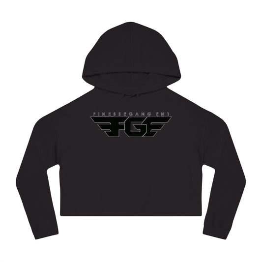 FGE Women’s Cropped Hoodie - Fitness Gang Black Logo Sweatshirt