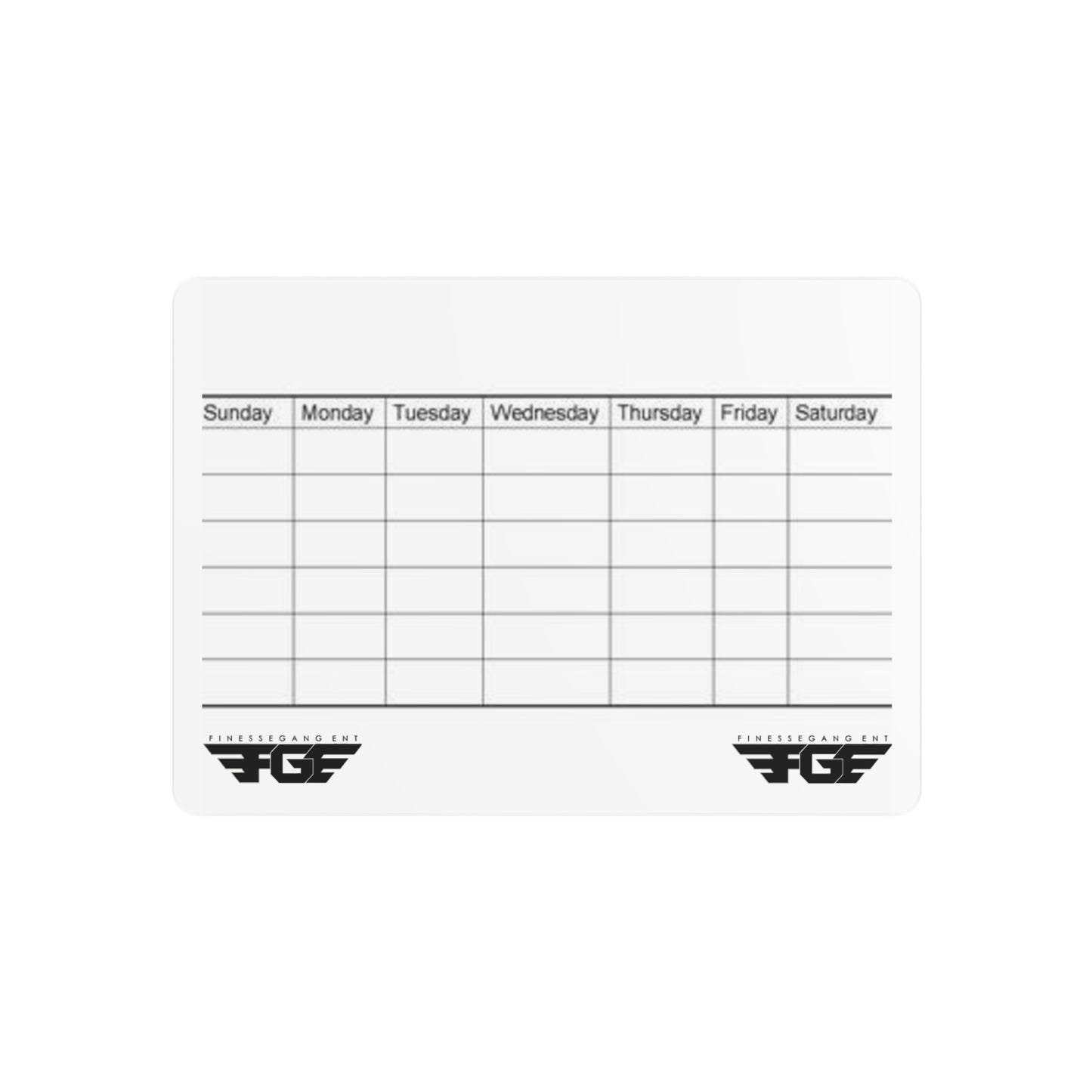 Weekly FGE Planner Metal Sign – Magnetic Dry Erase Calendar Wall Board