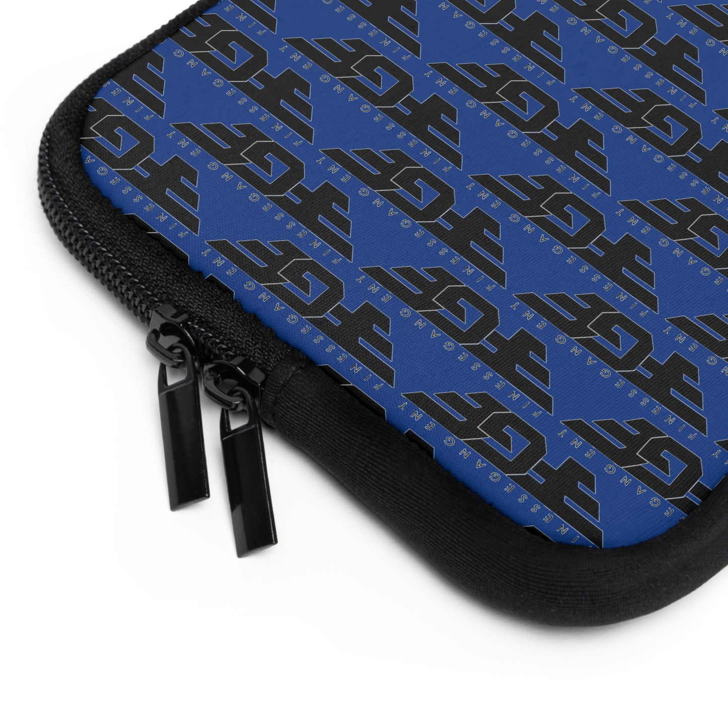 Stylish FGE Laptop Sleeve for Trendy Professionals, Tech Accessories, Gift for Students, Personalized Case, Black and Blue