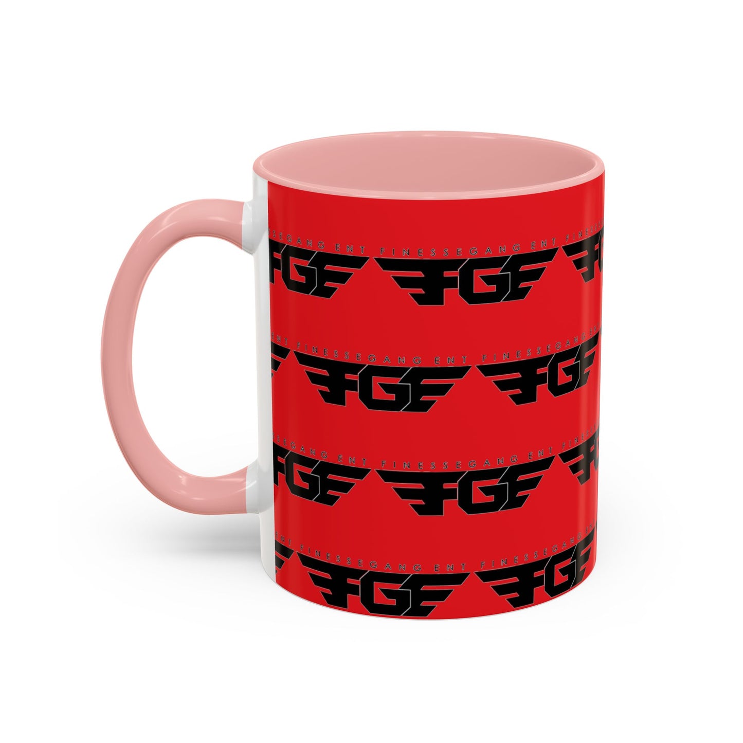 FGE Accent Coffee Mug — Bold Red & Black FGF Logo Pattern (11/15oz)