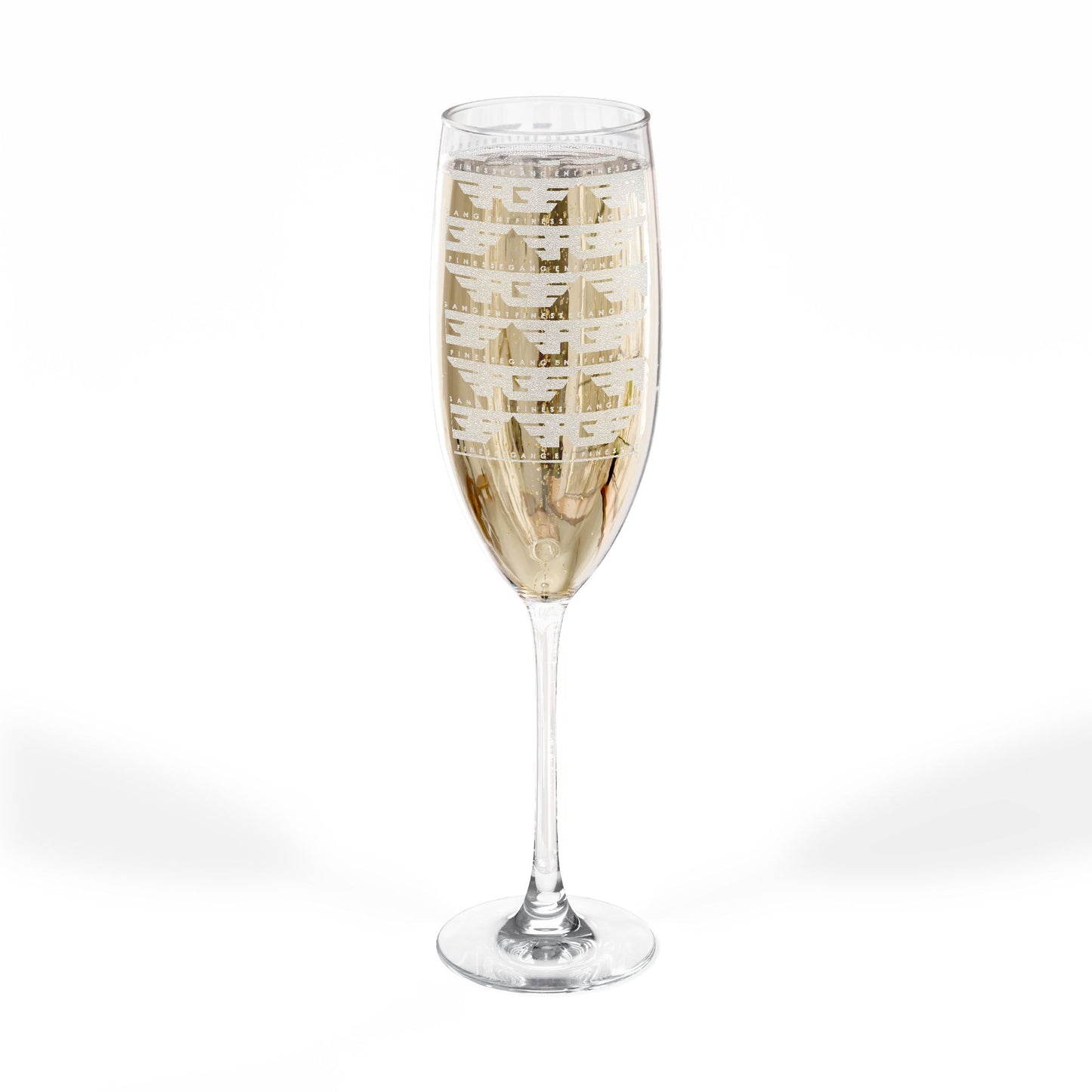 FGE Engraved 8oz Champagne Flute — Mountain Skyline Pattern