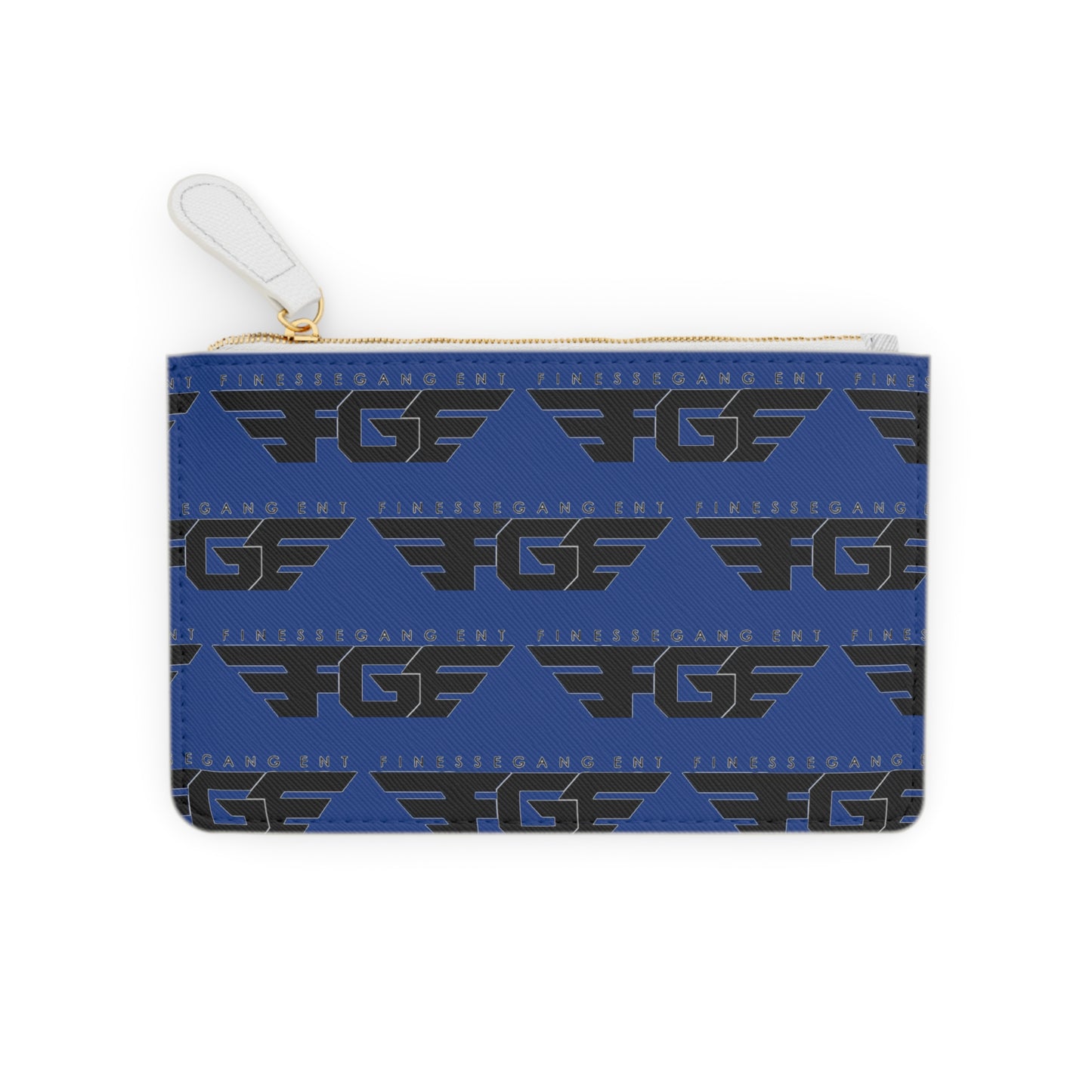 BLUE Mini Clutch FGE Bag — Finesse Gang FGF Logo Zip Wallet