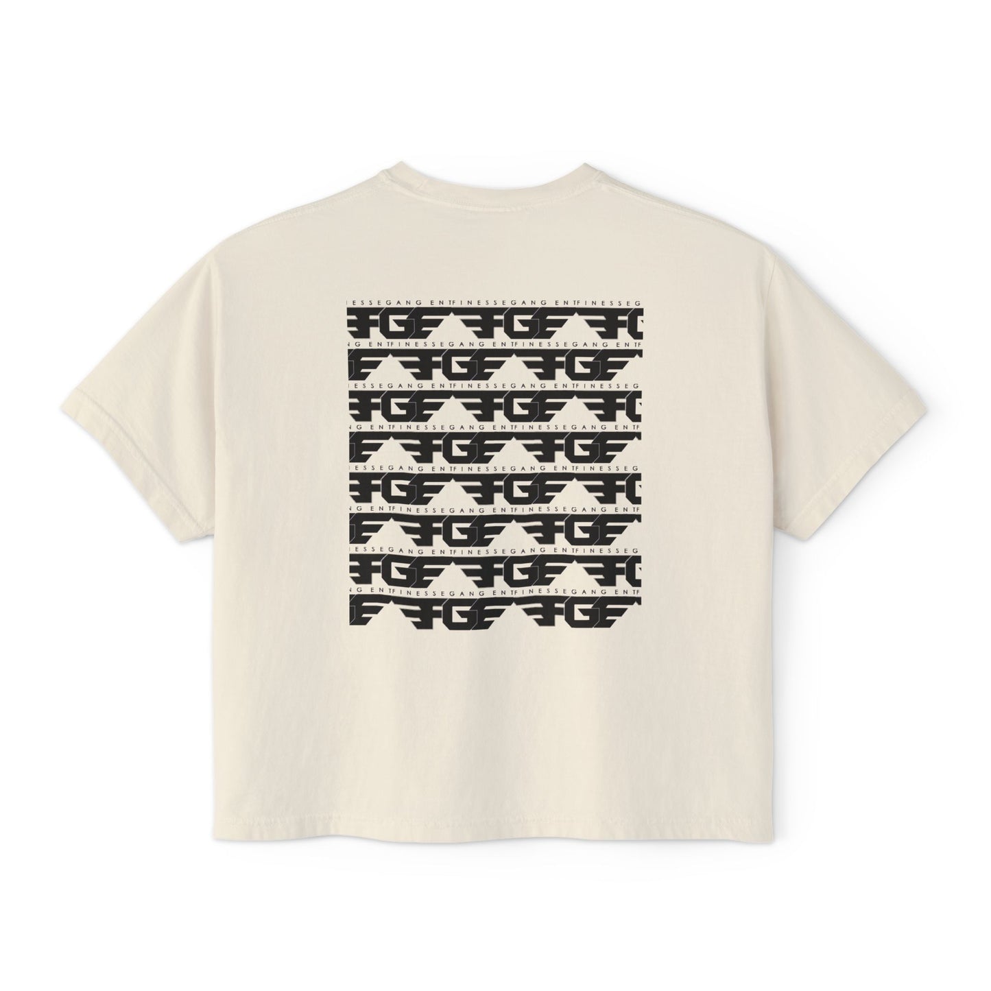 Chic FGE Women's Boxy Tee - Trendy Graphic Design for Everyday Style