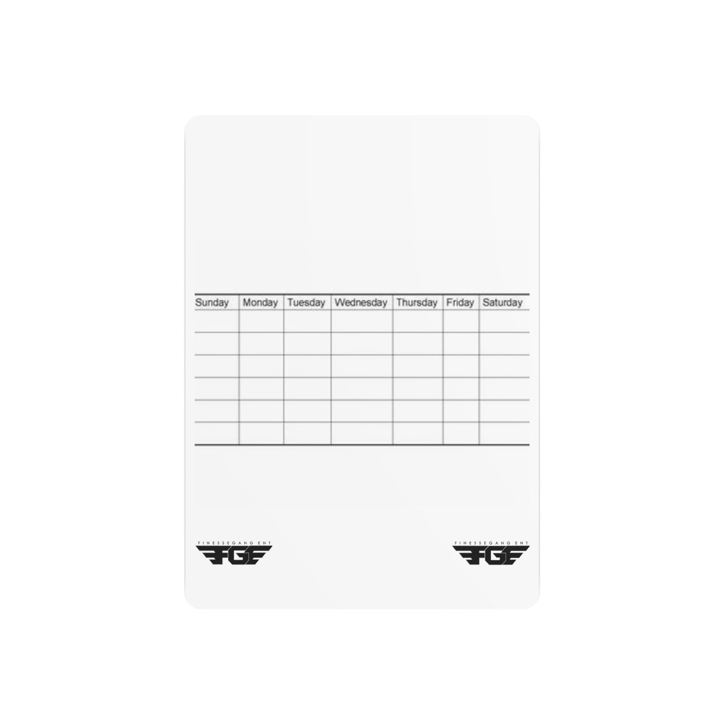 Weekly FGE Planner Metal Sign – Magnetic Dry Erase Calendar Wall Board