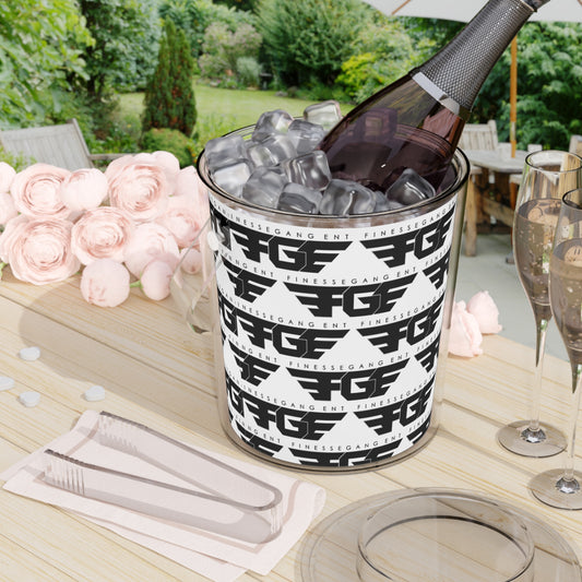 FGE Chic Ice Bucket with Tongs - Stylish Party Essential for Celebrations