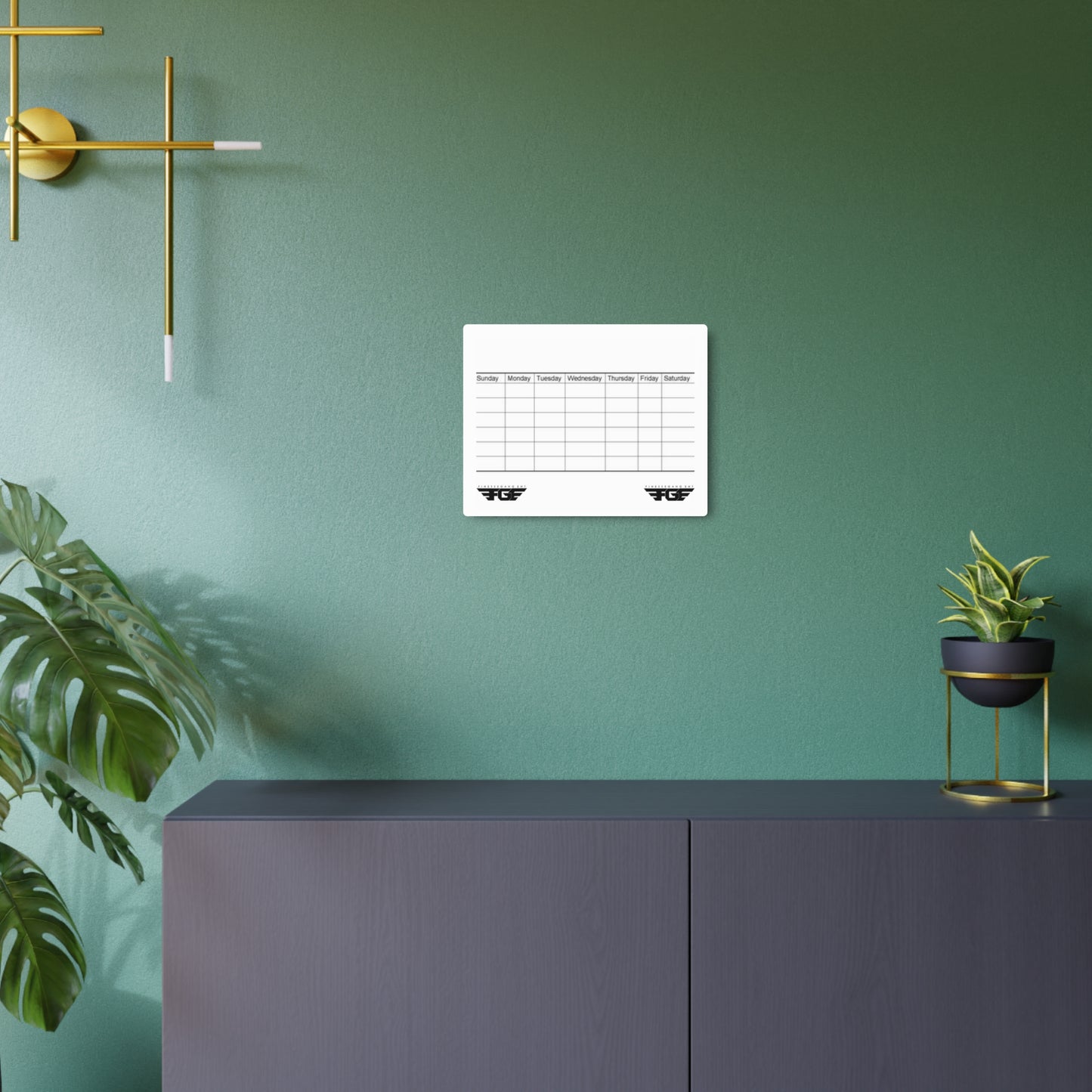 Weekly FGE Planner Metal Sign – Magnetic Dry Erase Calendar Wall Board