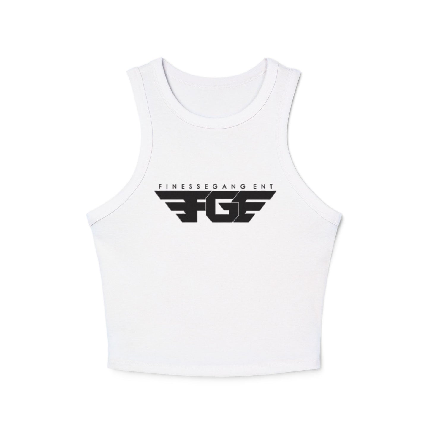 FGE Women’s Micro Rib Racer Tank Top - Finessé Agent Graphic Tee for Casual Style