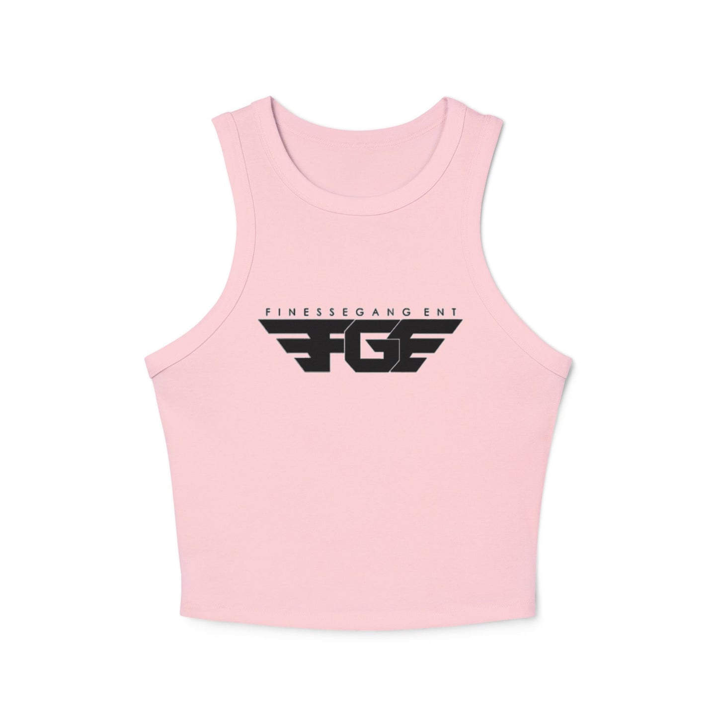 FGE Women’s Micro Rib Racer Tank Top - Finessé Agent Graphic Tee for Casual Style
