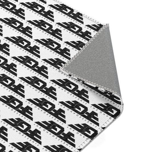 Modern FGE Geometric Area Rug, Chic Home Decor, Boho Rug, Living Room Accent, Black and White Rug, Stylish Floor Mat