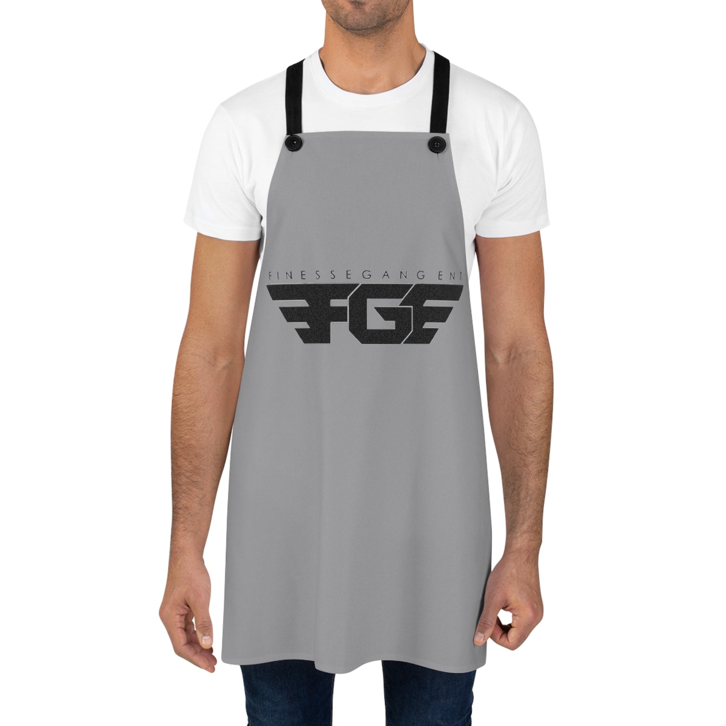 Finesse Gang FGE Logo Apron — Gray Chef & Grill Apron