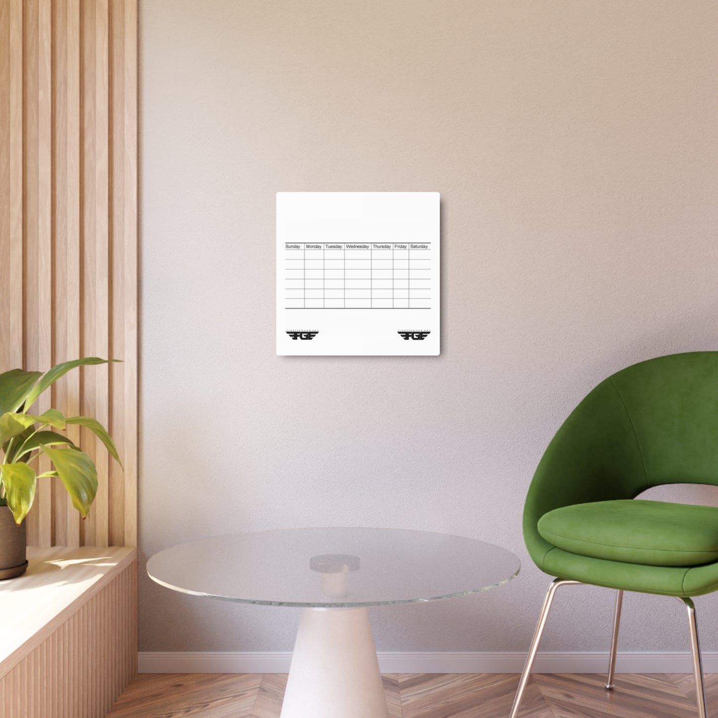 Weekly FGE Planner Metal Sign – Magnetic Dry Erase Calendar Wall Board