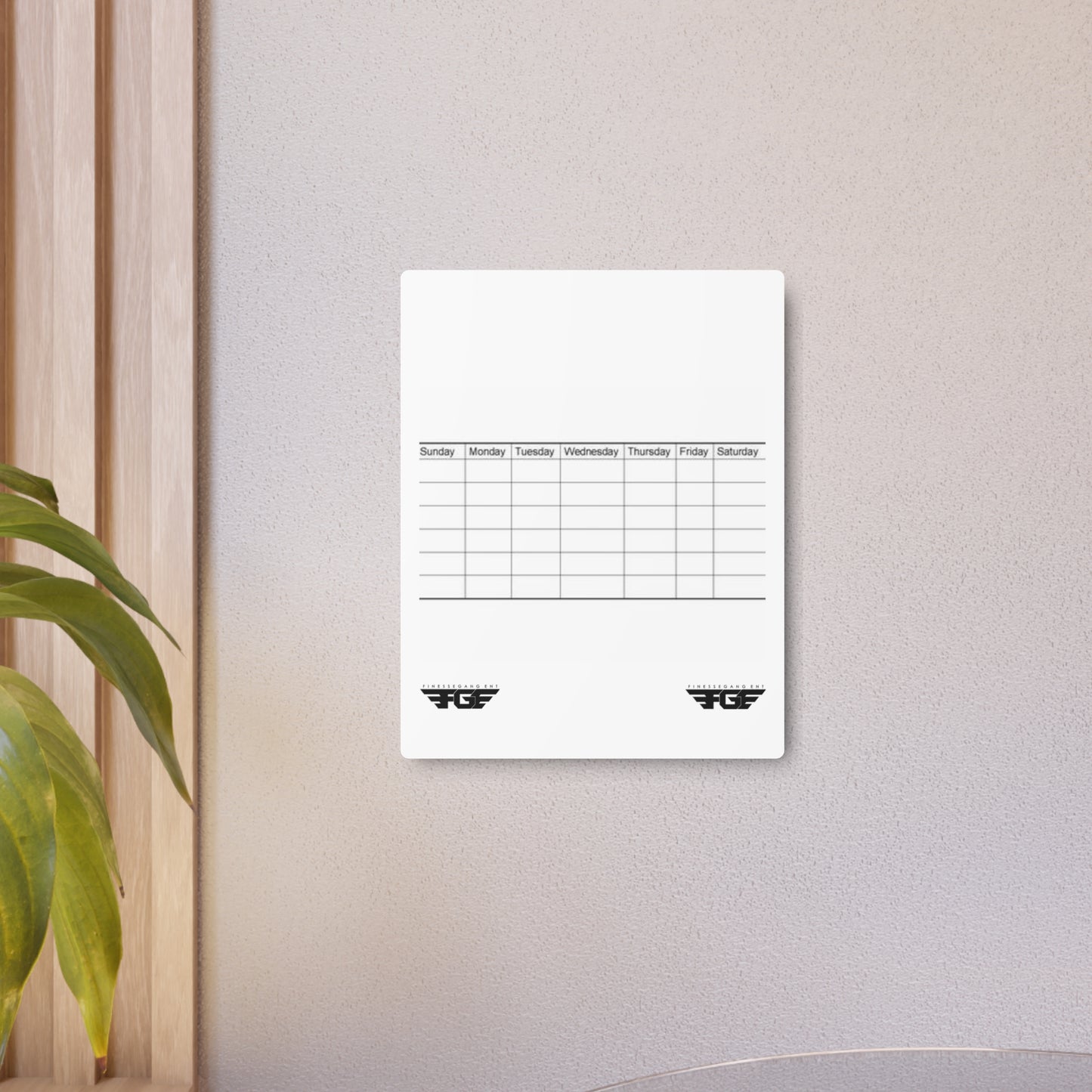 Weekly FGE Planner Metal Sign – Magnetic Dry Erase Calendar Wall Board