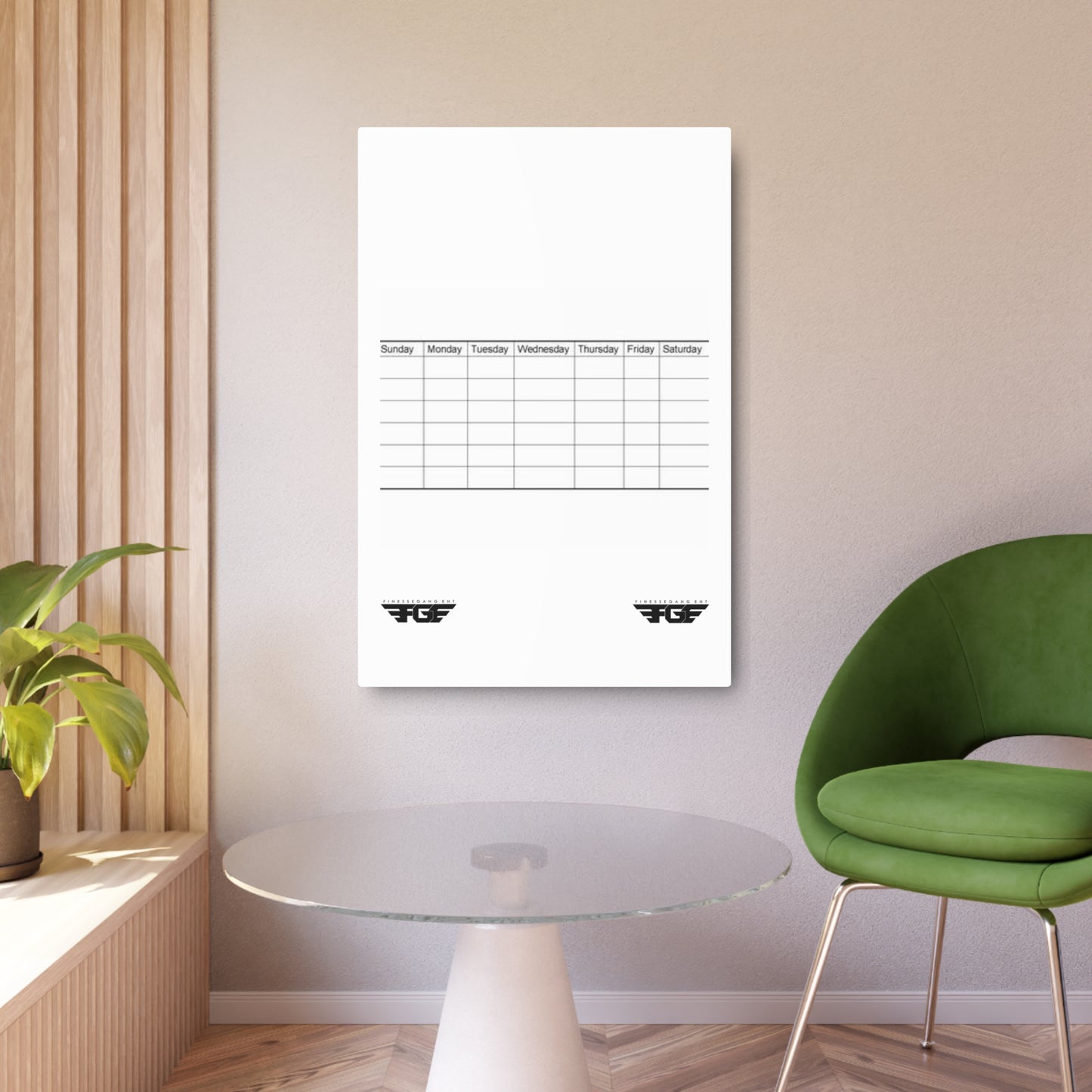Weekly FGE Planner Metal Sign – Magnetic Dry Erase Calendar Wall Board