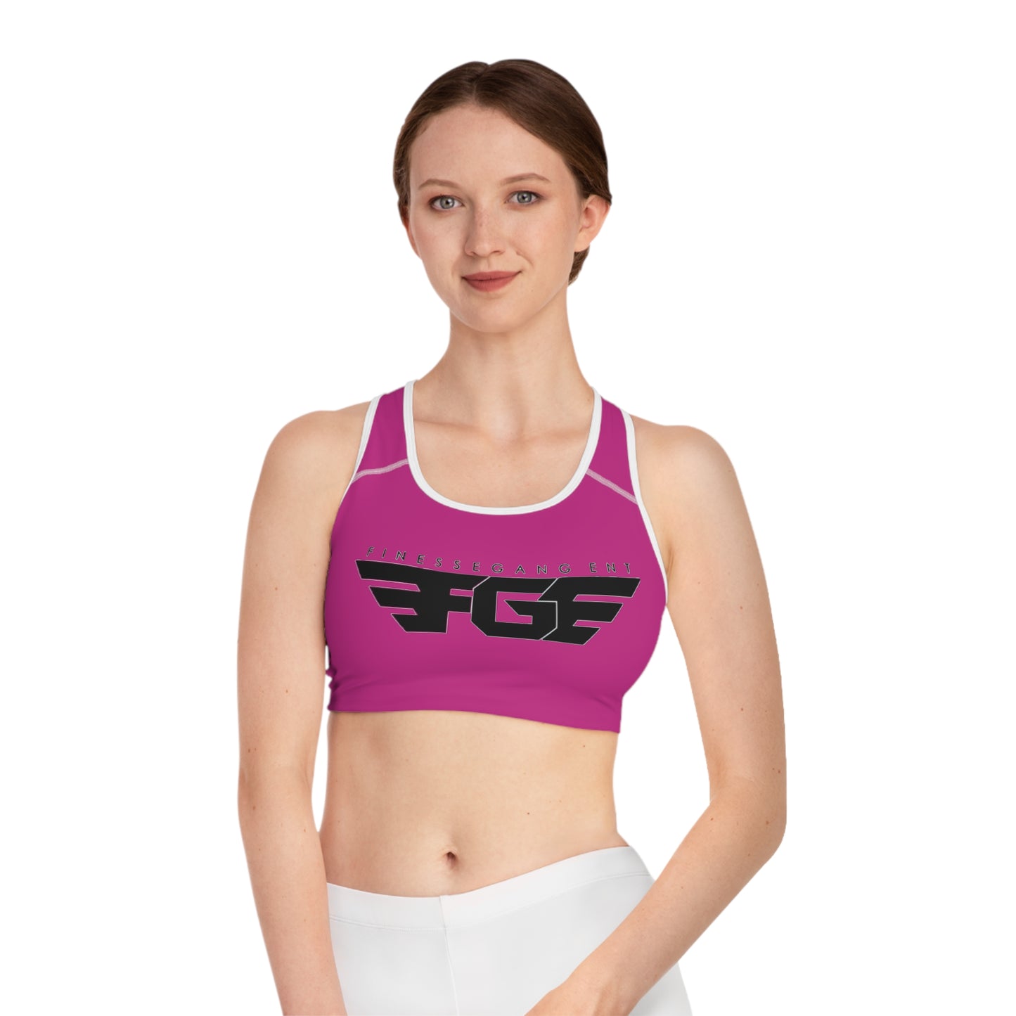 PINK Sports Bra FGE Logo Pink Athletic Crop Top