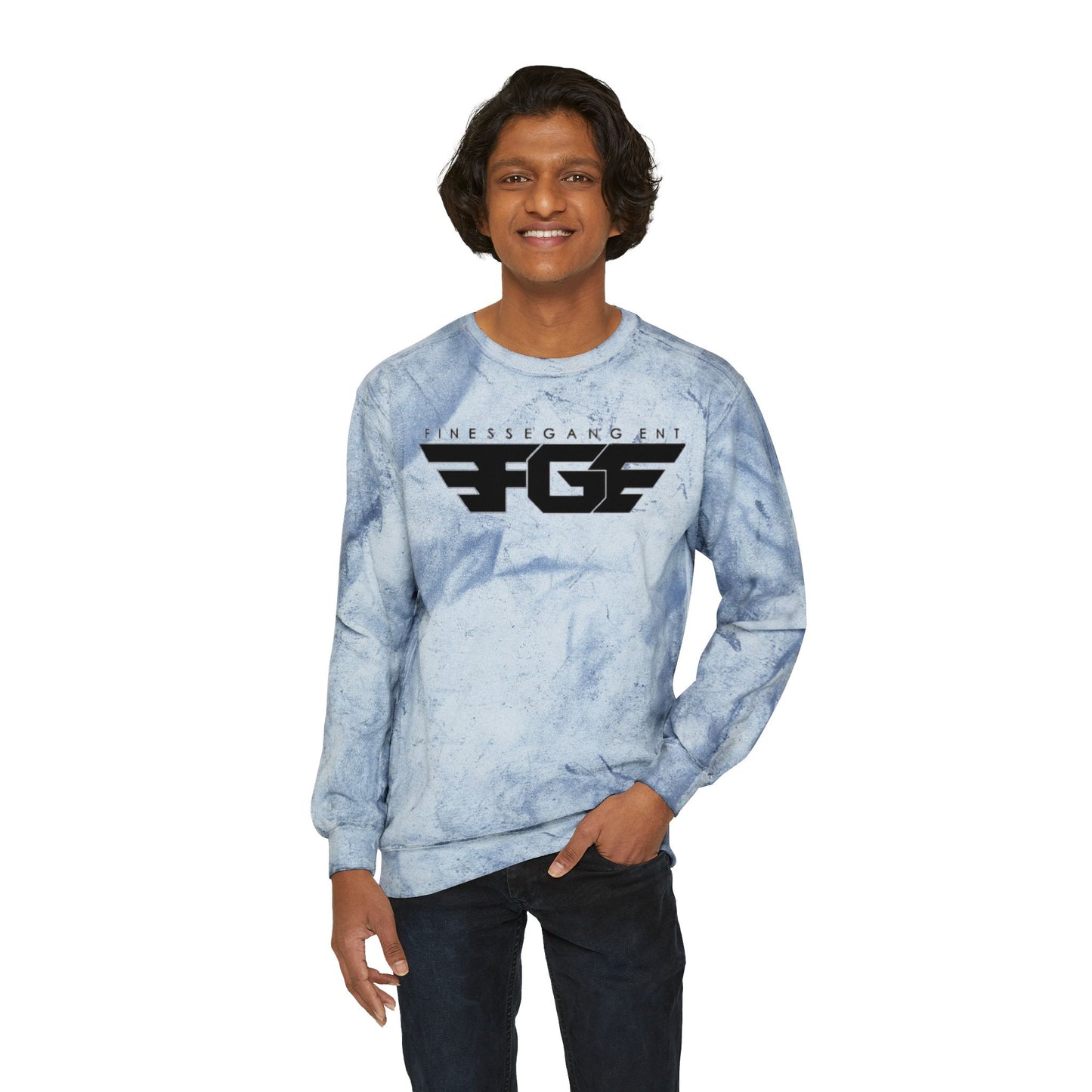 FGE Unisex Marble Color Blast Crewneck Sweatshirt - Trendy Streetwear for Everyday Comfort