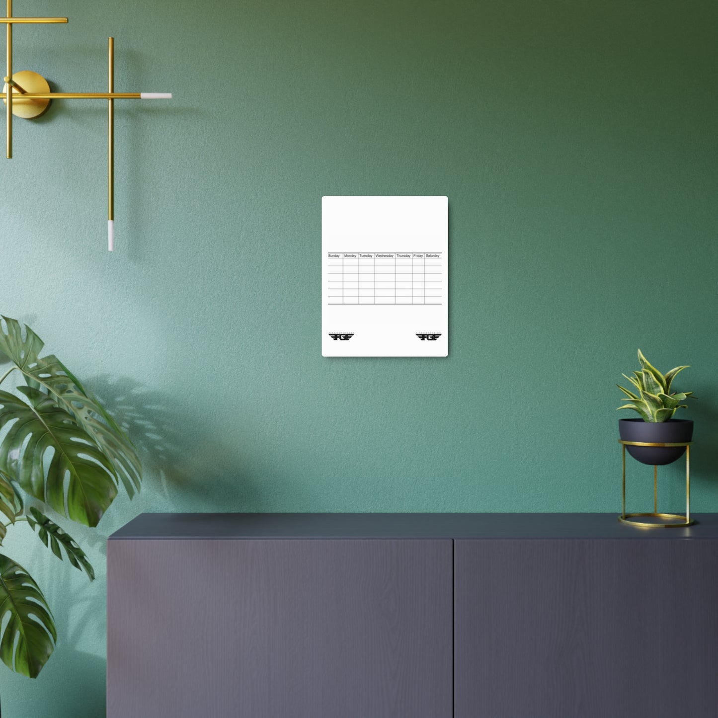 Weekly FGE Planner Metal Sign – Magnetic Dry Erase Calendar Wall Board