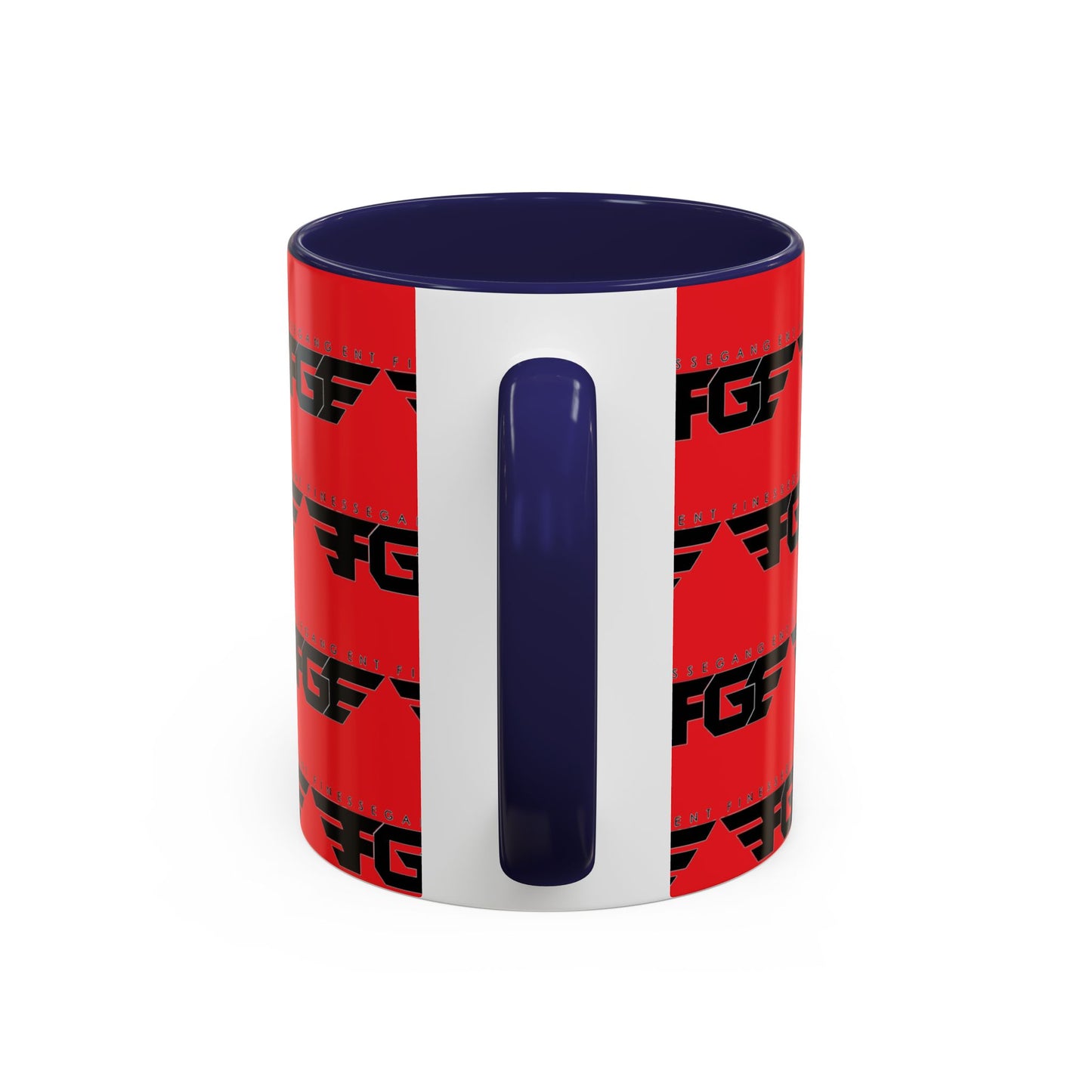 FGE Accent Coffee Mug — Bold Red & Black FGF Logo Pattern (11/15oz)