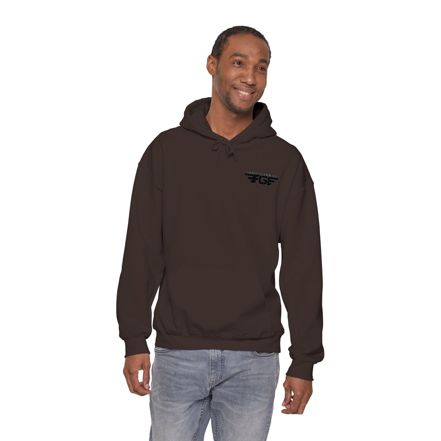 FGE Minimal Hoodie — Small Chest Emblem Sweatshirt