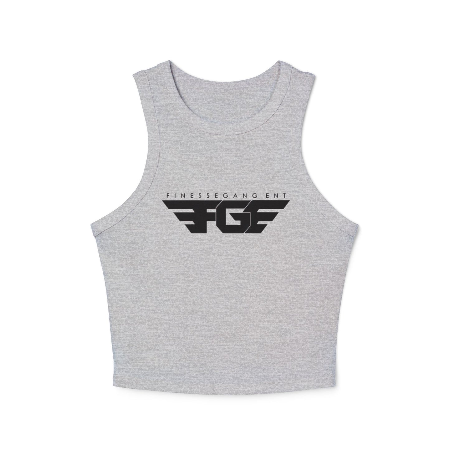 FGE Women’s Micro Rib Racer Tank Top - Finessé Agent Graphic Tee for Casual Style
