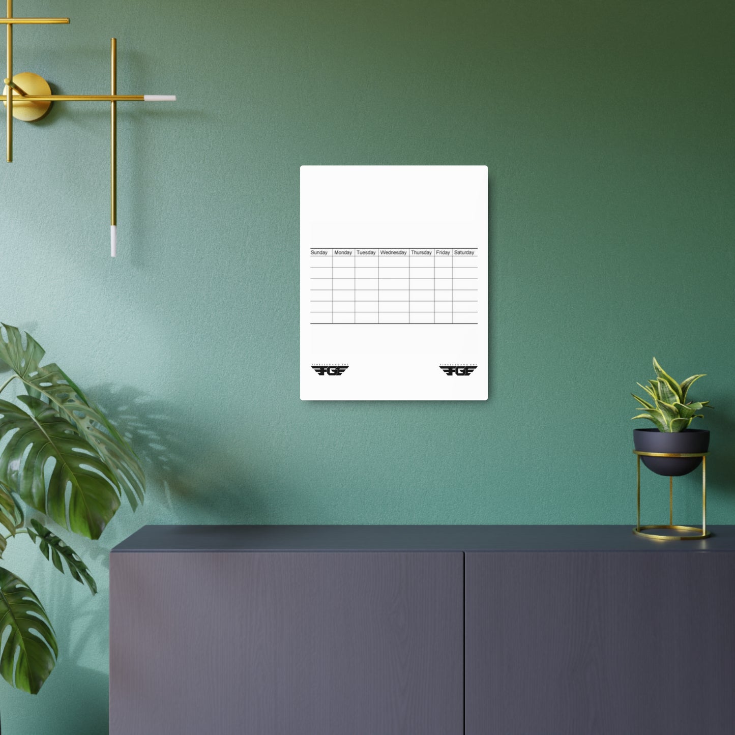 Weekly FGE Planner Metal Sign – Magnetic Dry Erase Calendar Wall Board