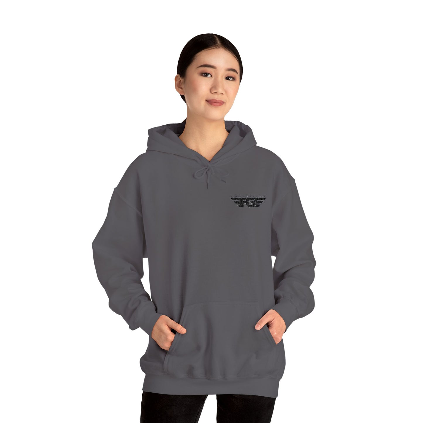 FGE Minimal Hoodie — Small Chest Emblem Sweatshirt