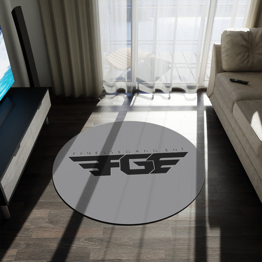 Stylish FGE Round Rug with Finesse Gang Logo - Modern Home Décor, Floor Mat, Bedroom Accent, Gift for Music Lovers, Unique Design