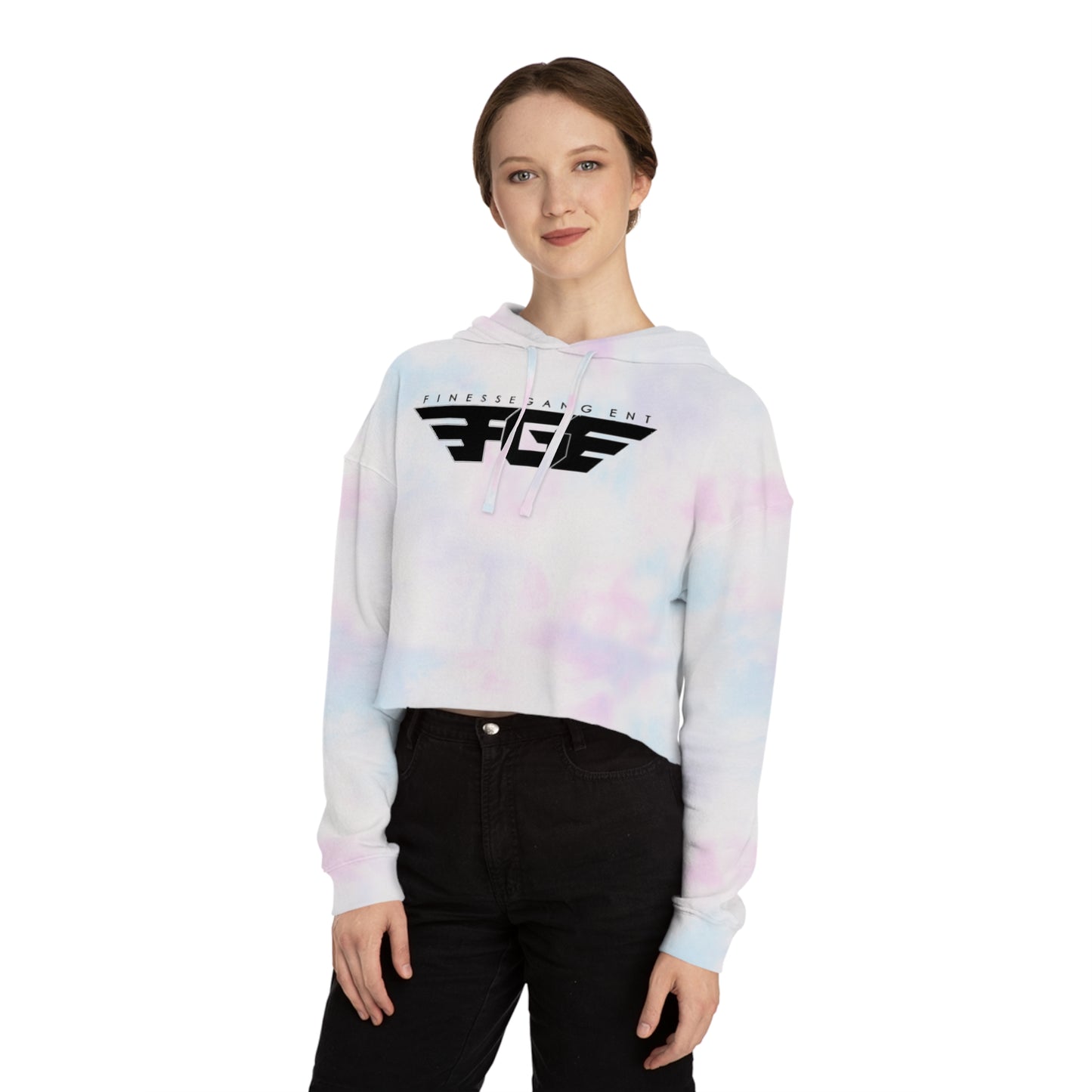 FGE Women’s Cropped Hoodie - Fitness Gang Black Logo Sweatshirt
