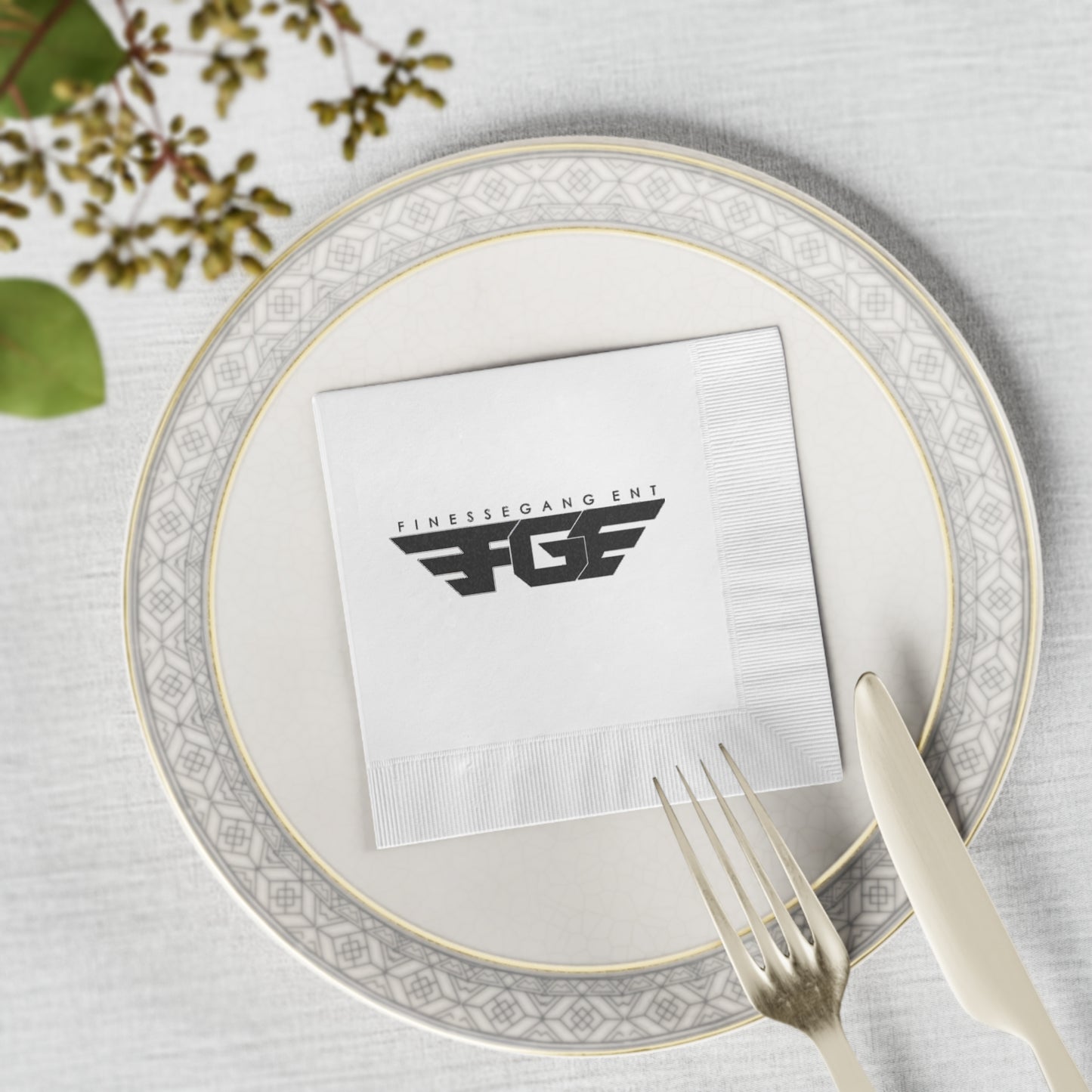 Custom FGE Logo Coined Napkins for Celebrations