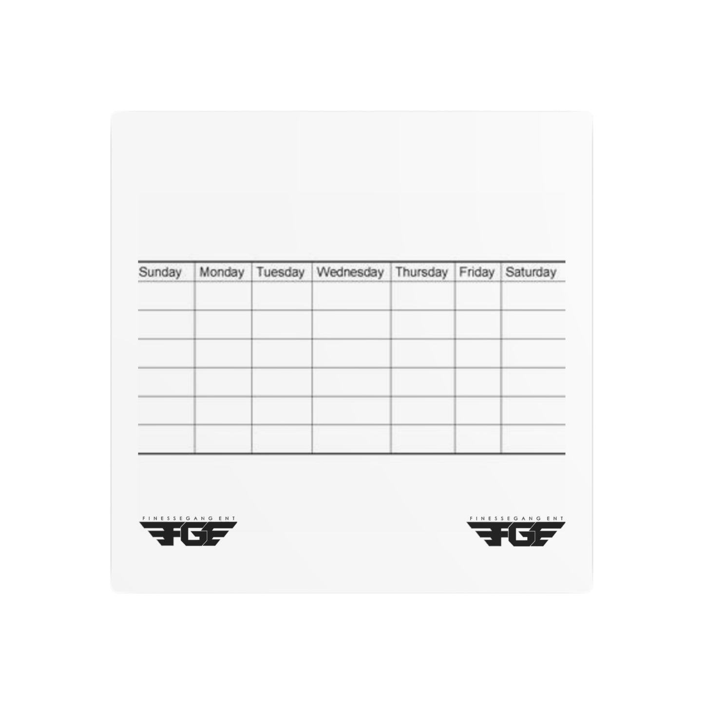 Weekly FGE Planner Metal Sign – Magnetic Dry Erase Calendar Wall Board