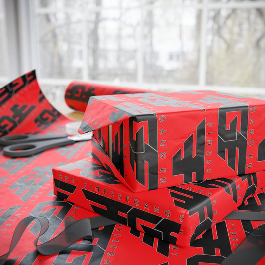 Bold RED FGE Geometric Wrapping Paper – Unique Gift Wrap for All Occasions, Birthday, Holiday, Wedding, Eco-Friendly Packaging