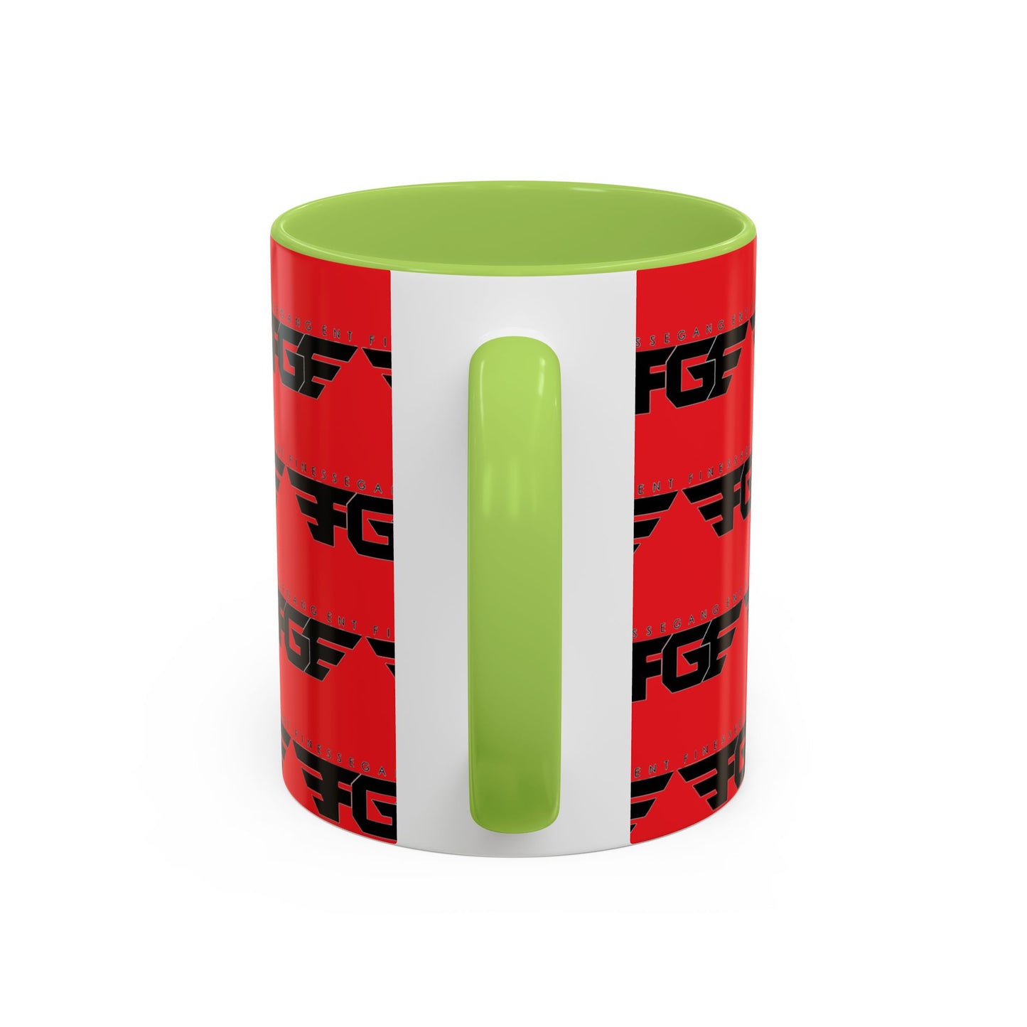 FGE Accent Coffee Mug — Bold Red & Black FGF Logo Pattern (11/15oz)