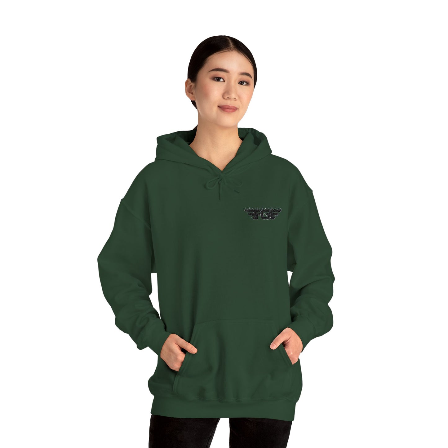 FGE Minimal Hoodie — Small Chest Emblem Sweatshirt