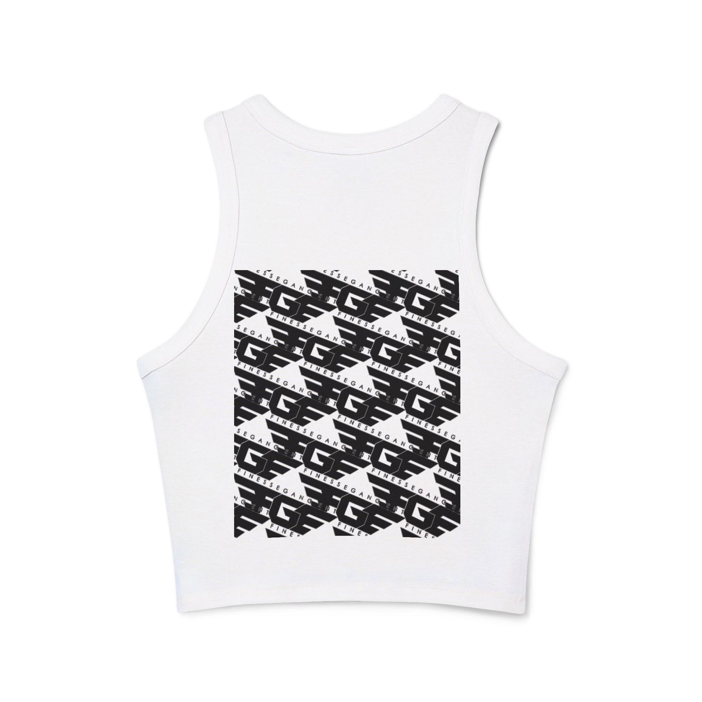 FGE Women’s Micro Rib Racer Tank Top - Finessé Agent Graphic Tee for Casual Style